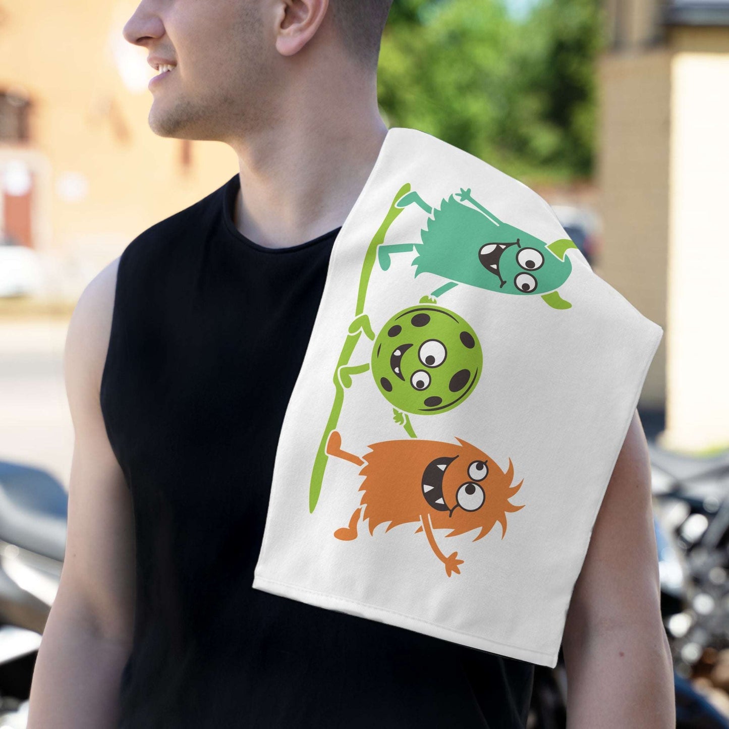 Pickleball Cute Rally Towel - Pickleball Monsters