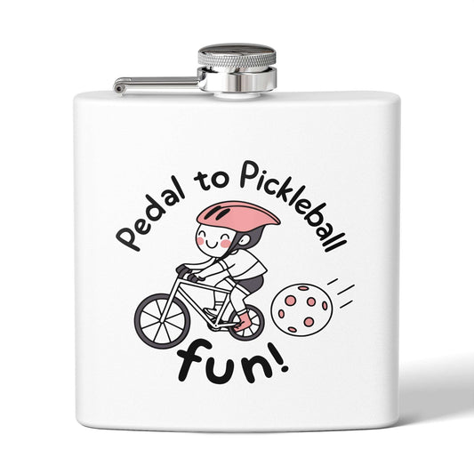 Pickleball Durable Flask - Pedal to Pickleball White