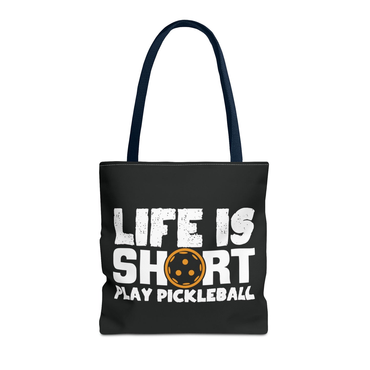 Pickleball Quirky Tote Bag - Life Is Short Play Pickleball Navy