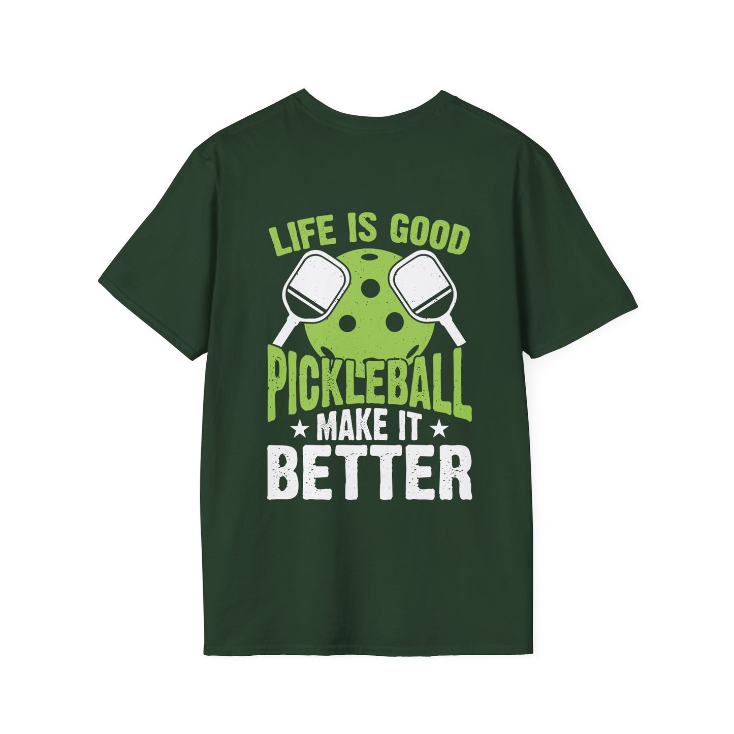 Men's Pickleball T-shirt - Life Is Good Pickleball Make It Better