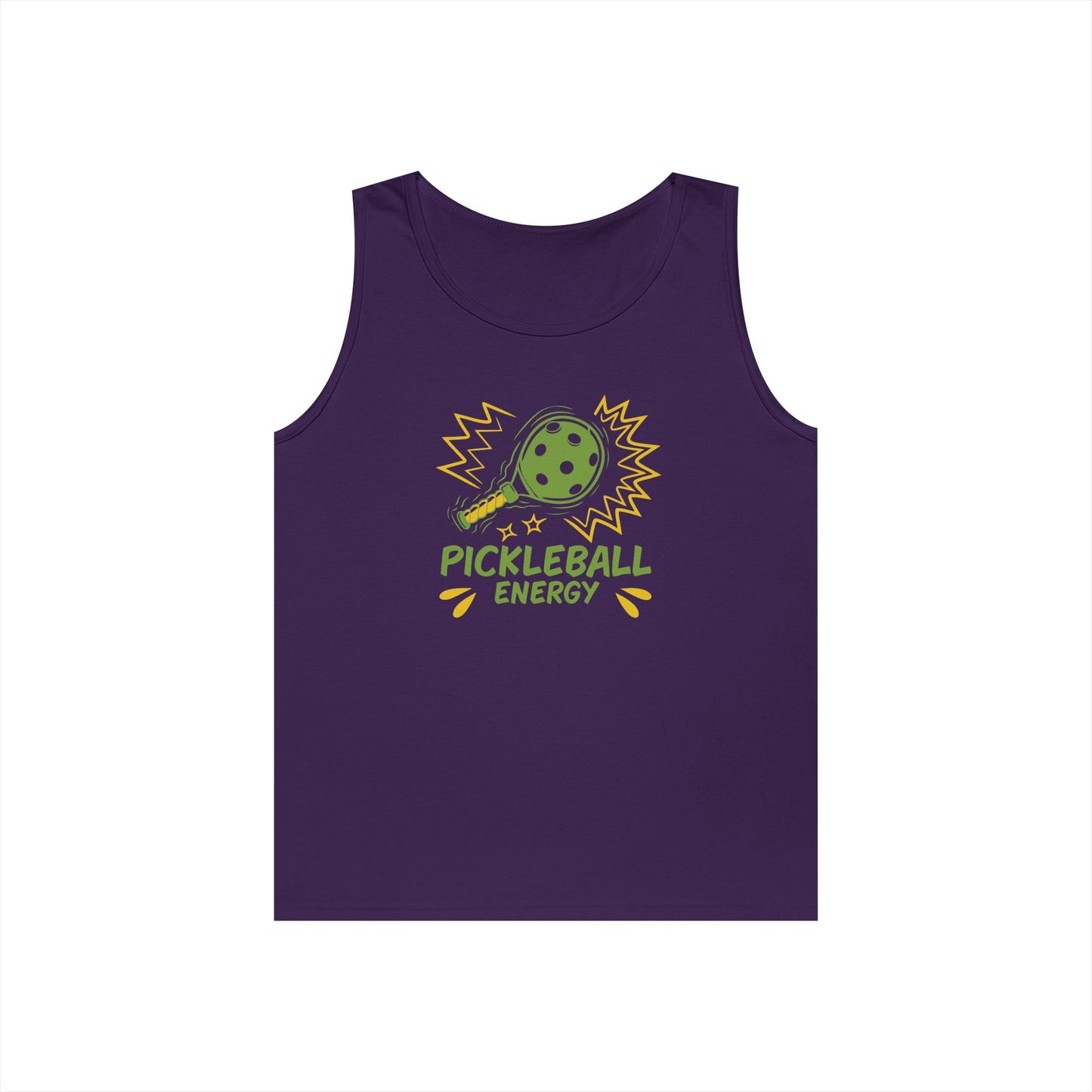 Men's Fun Pickleball Tank Top - Pickleball Energy Purple