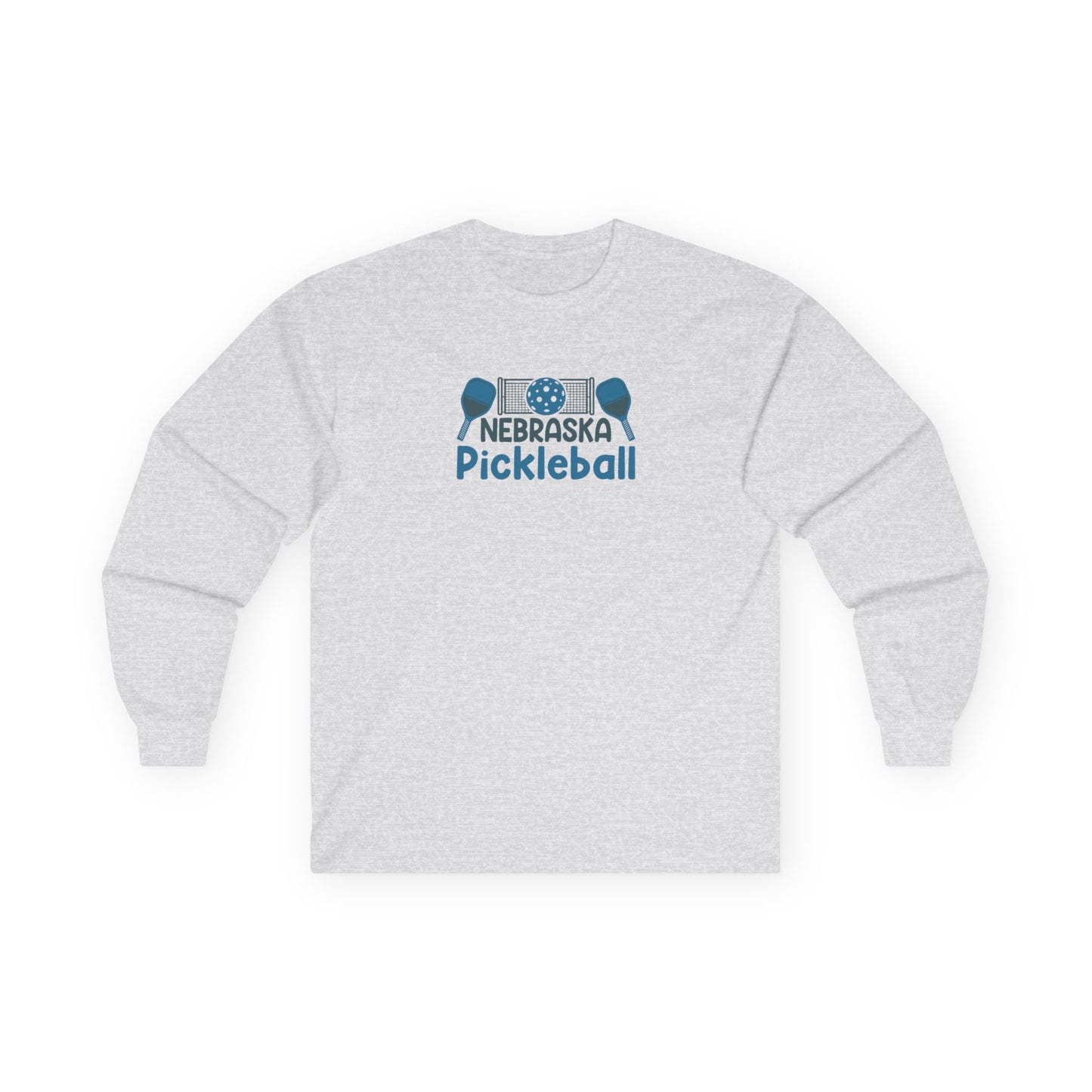 Men's Eye-Catching Pickleball Long Sleeves top - Nebraska Pickleball Grey