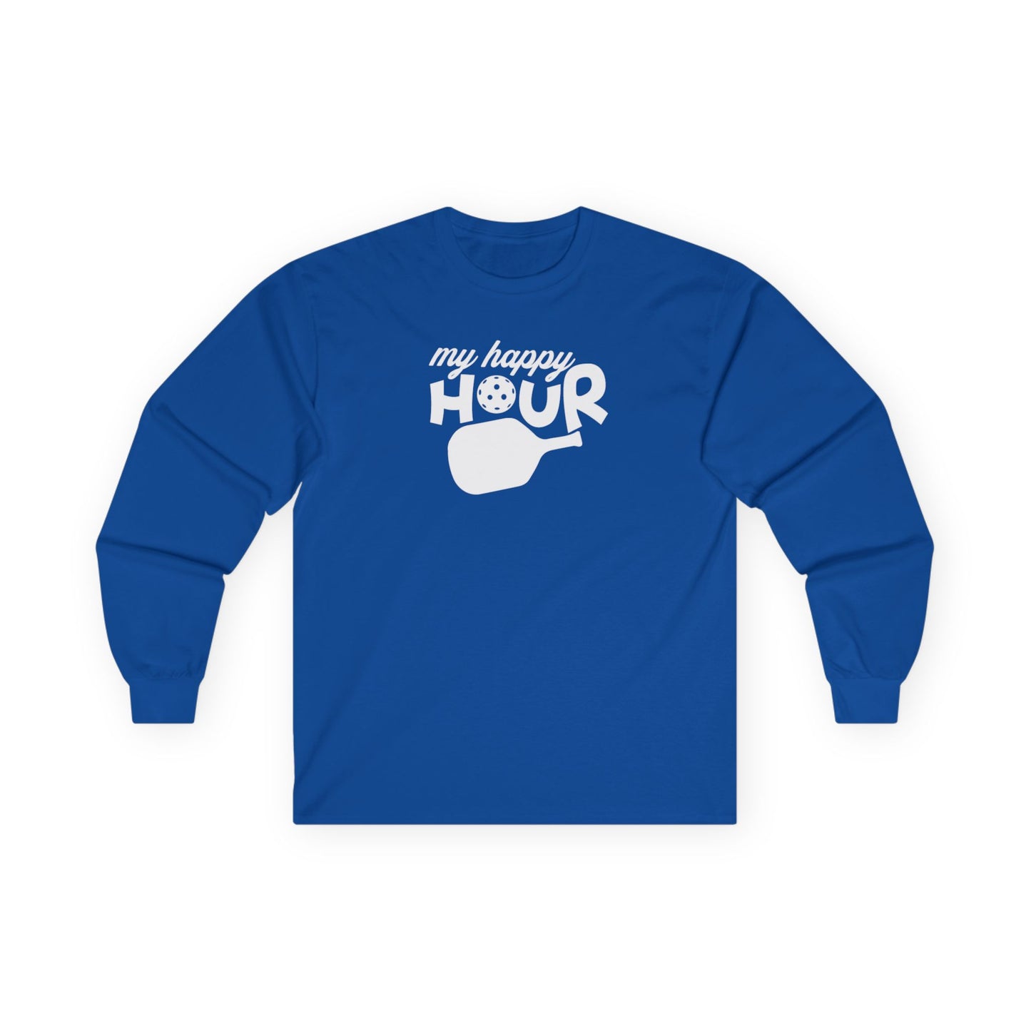 Men's Comfy Pickleball Long Sleeves top - My Happy Hour Royal