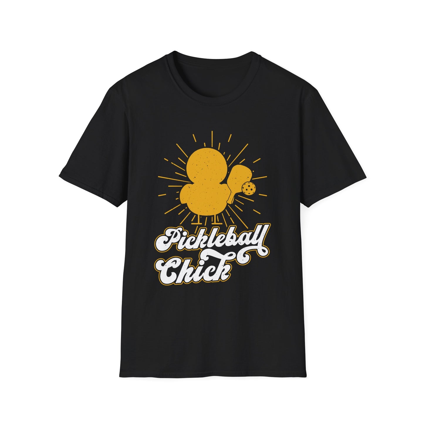 Men's Funny Pickleball T-shirt - Pickleball Chick Black