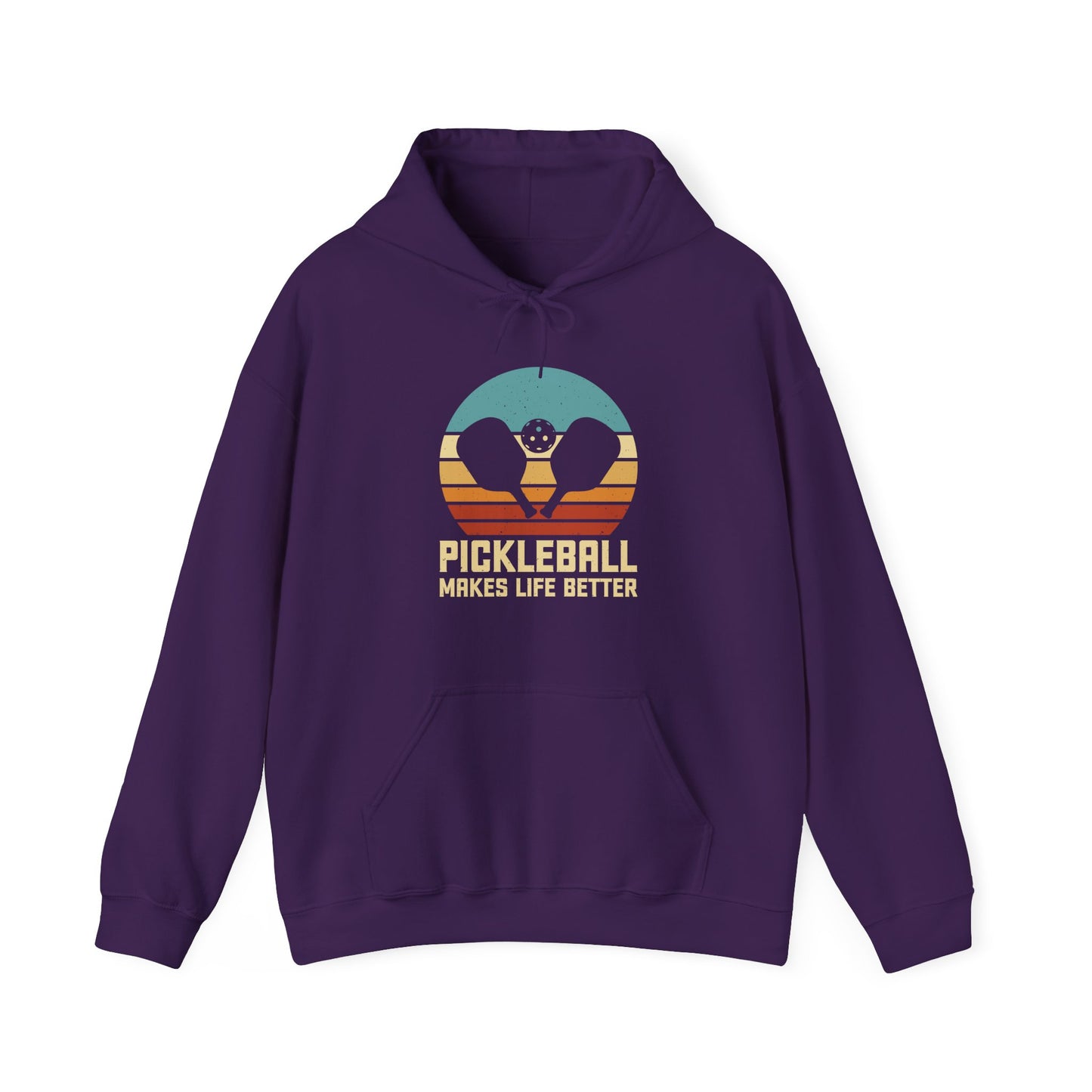 Men's Unique Pickleball Hoodie - Pickleball Make Life Better Purple