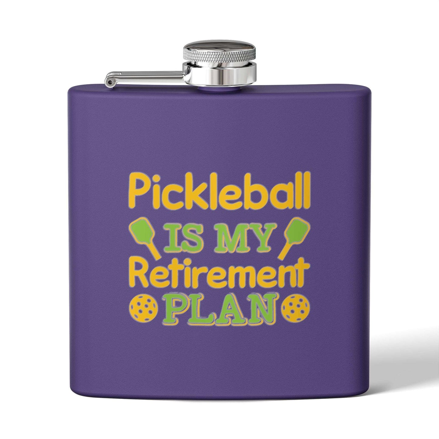 Pickleball Durable Flask - Pickleball Is My Retirement Plan Purple