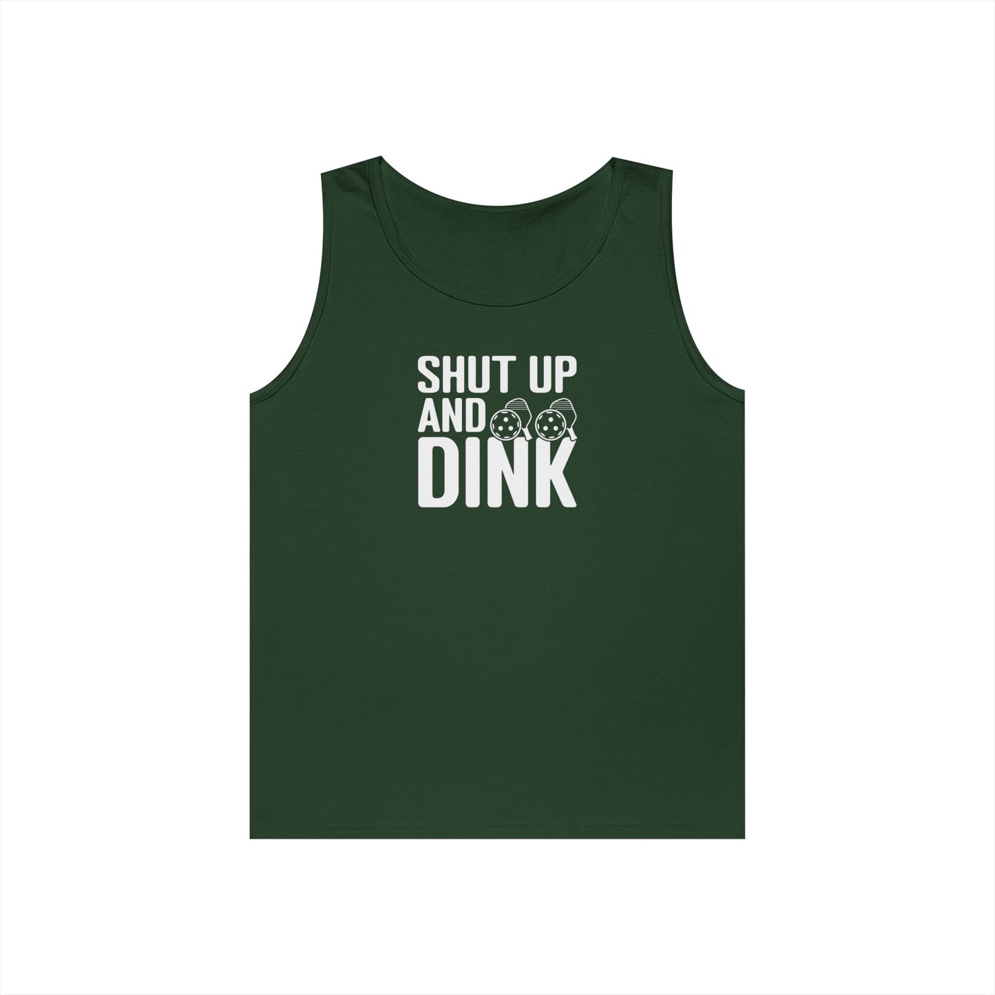 Men's Funny Pickleball Tank Top - Shut Up and Dink Green