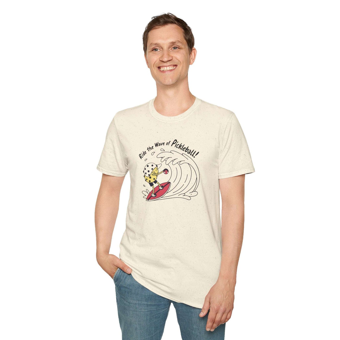 Men's Comfy Pickleball T-shirt - Ride the Wave of Pickleball