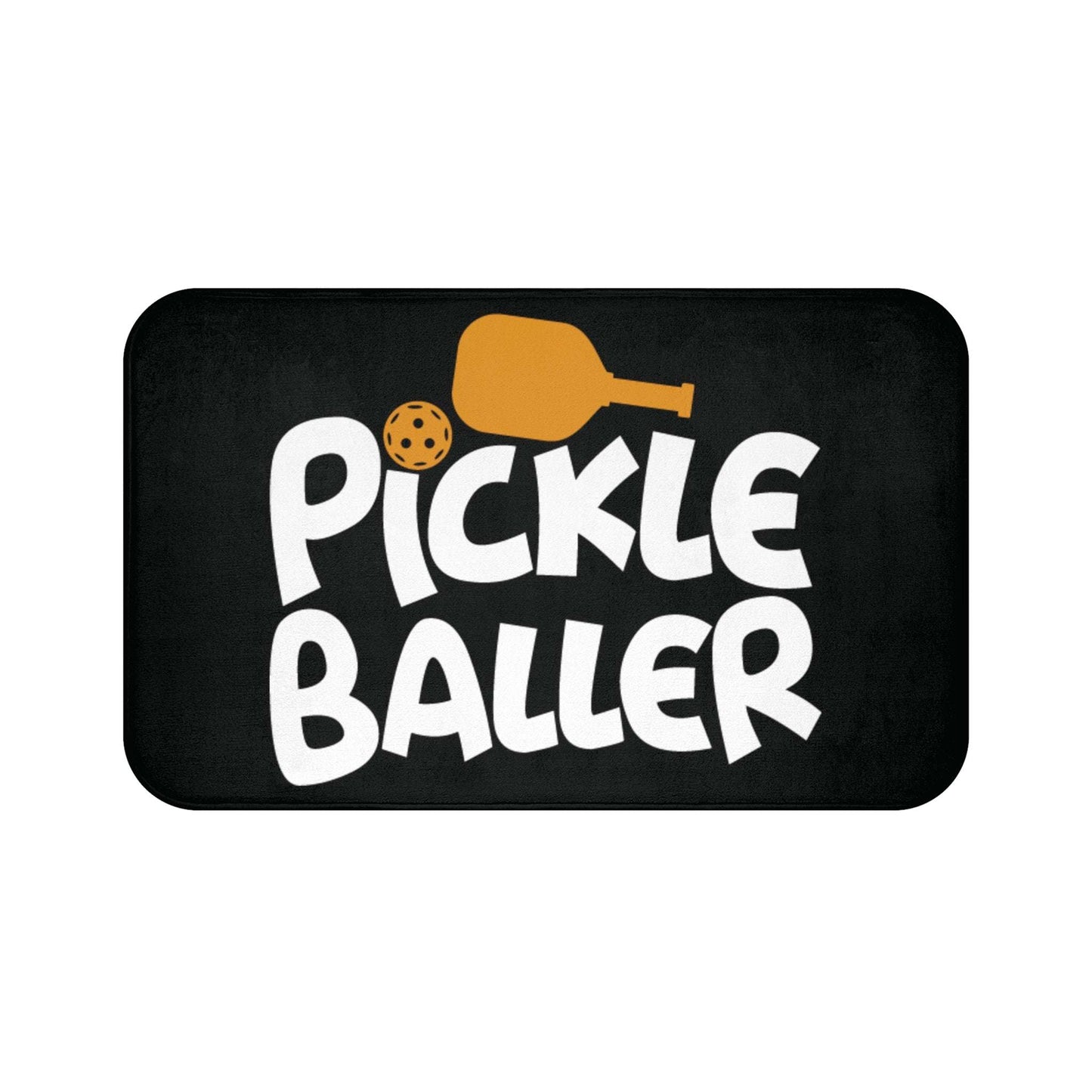Pickleball Durable Bath mat - Pickleballer Black