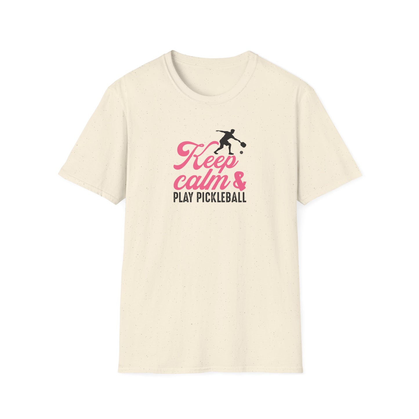 Women's Stylish Pickleball T-shirt - Keep Calm & Play Pickleball Beige