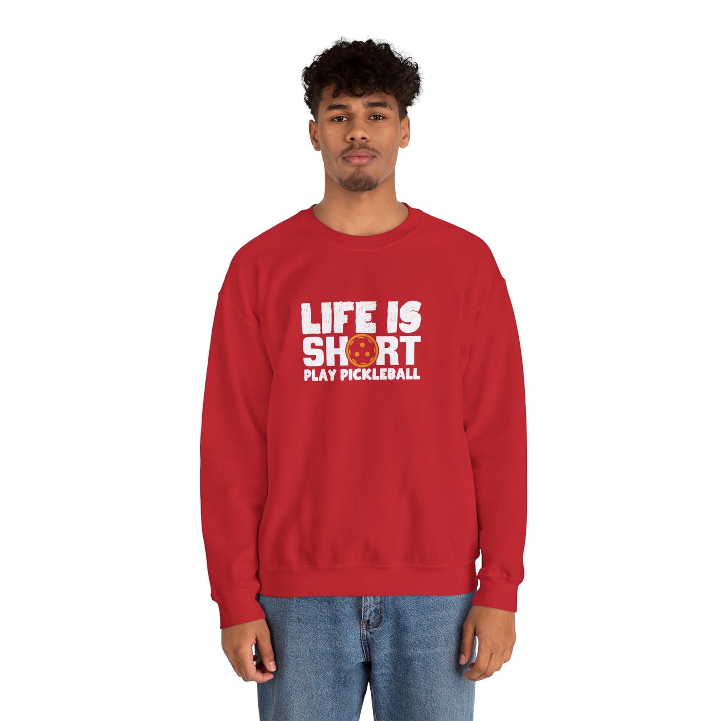 Men's Comfy Pickleball Sweatshirt - Life Is Short Play Pickleball