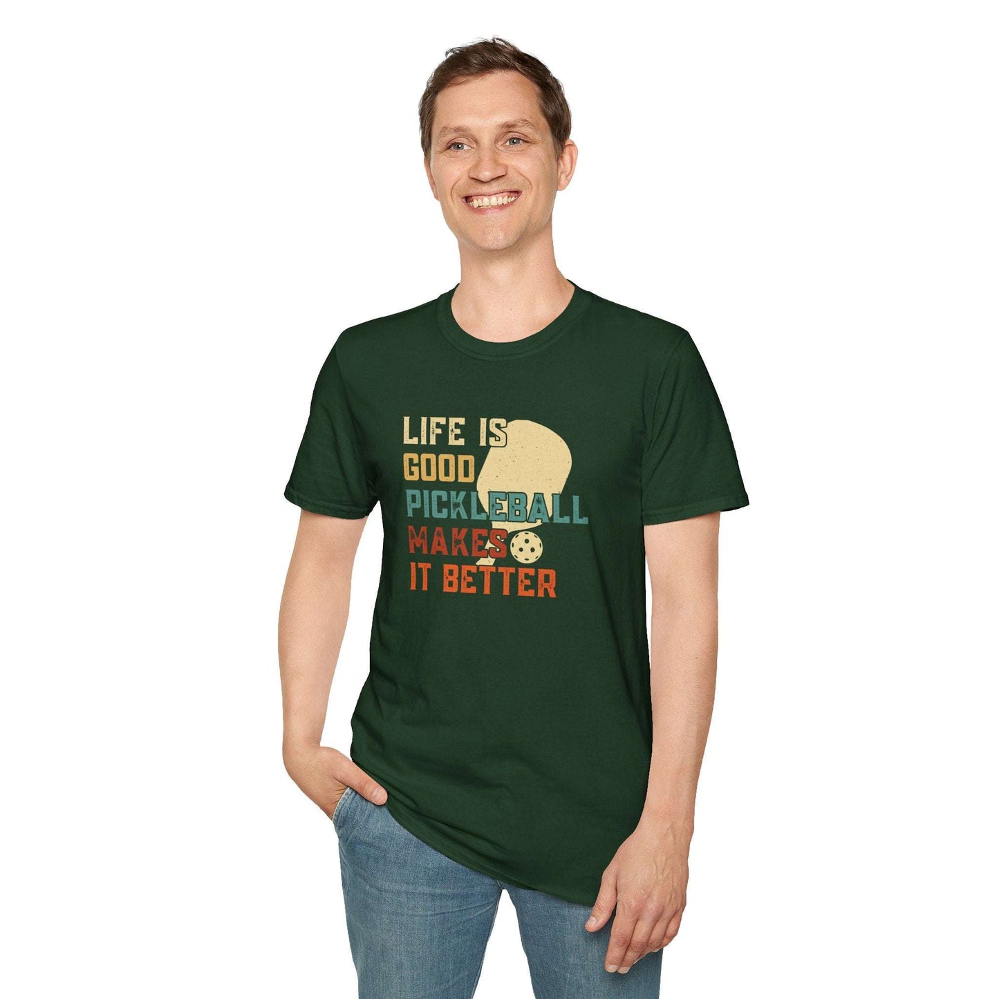 Men's Cool Pickleball T-shirt - Life Is Good Pickleball Make It Better