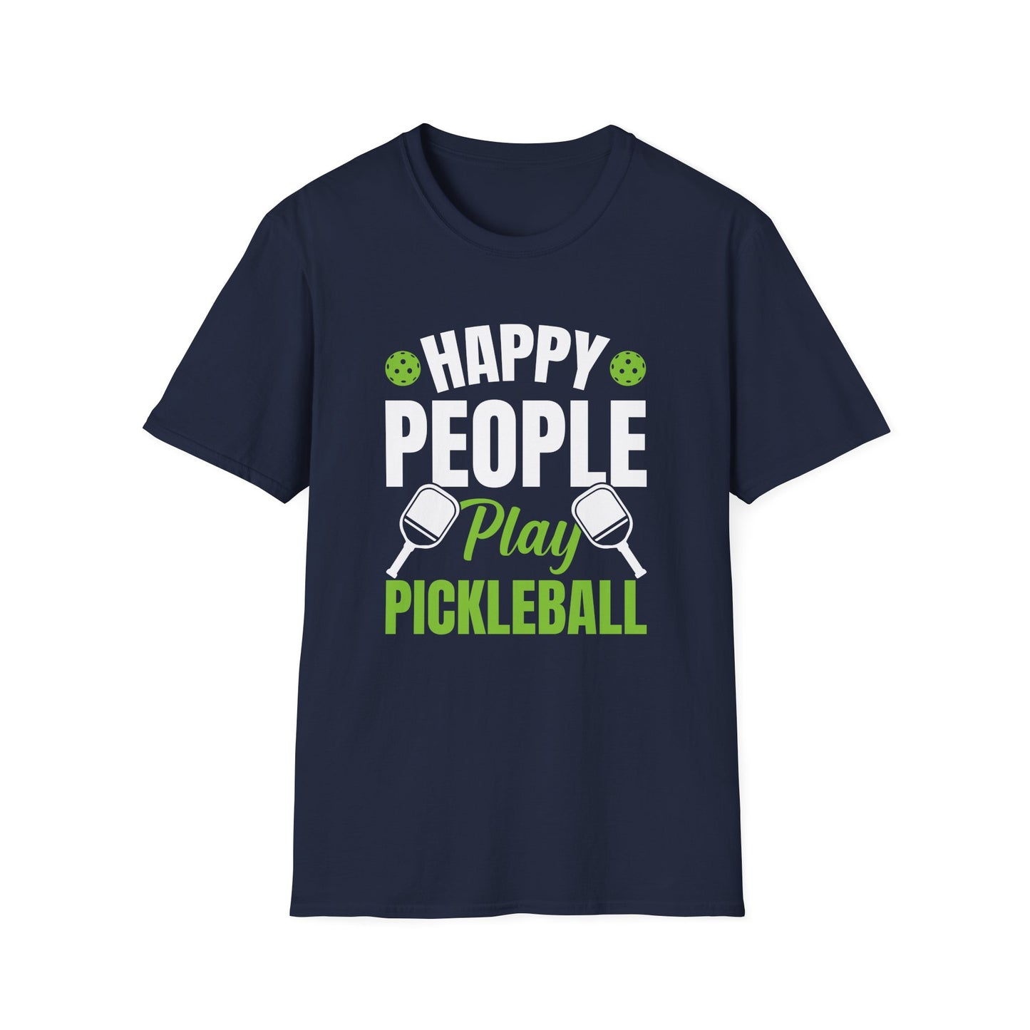 Women's Soft Pickleball T-shirt - Happy People Play Pickleball
