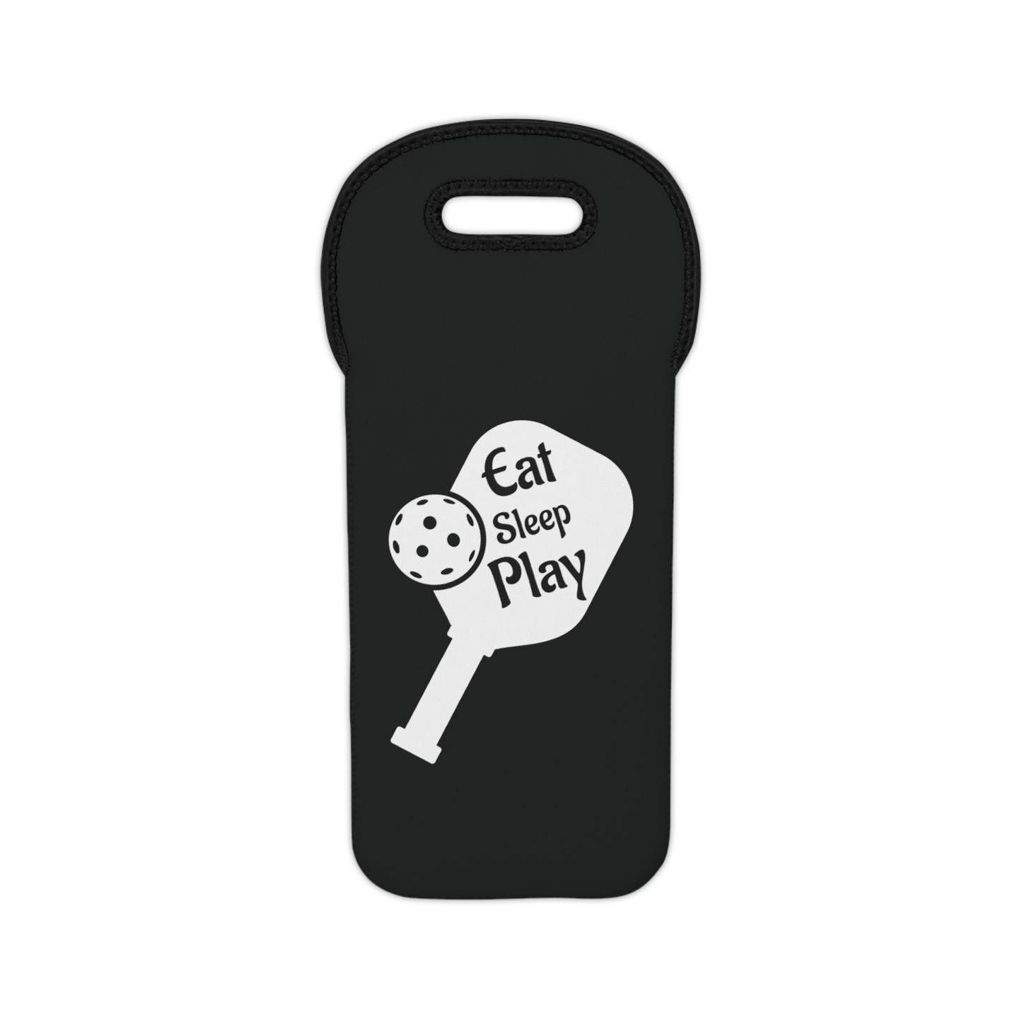 Pickleball Durable Wine Tote Bag - Eat Sleep Play Black