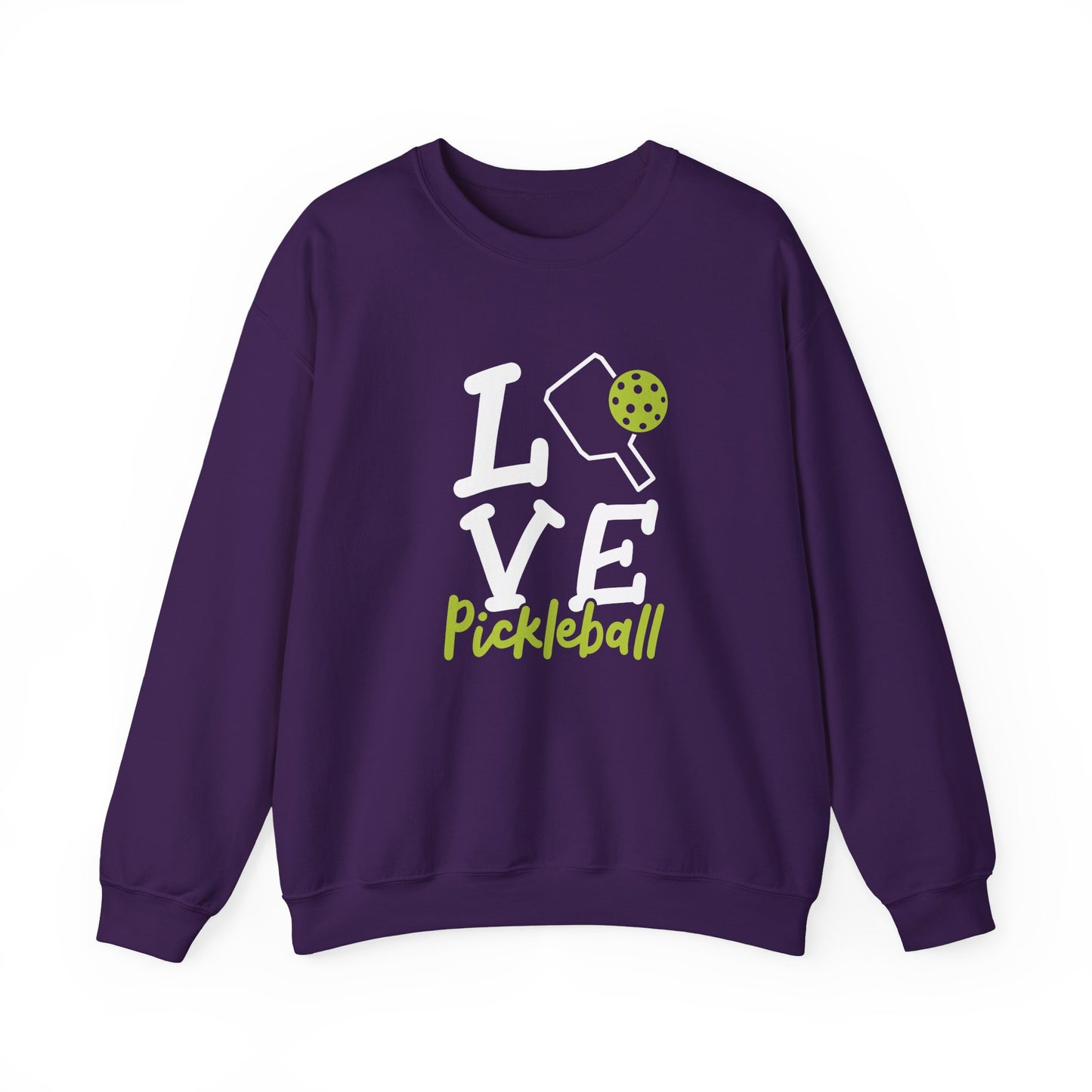 Women's Durable Pickleball Sweatshirt - Love Pickleball Purple