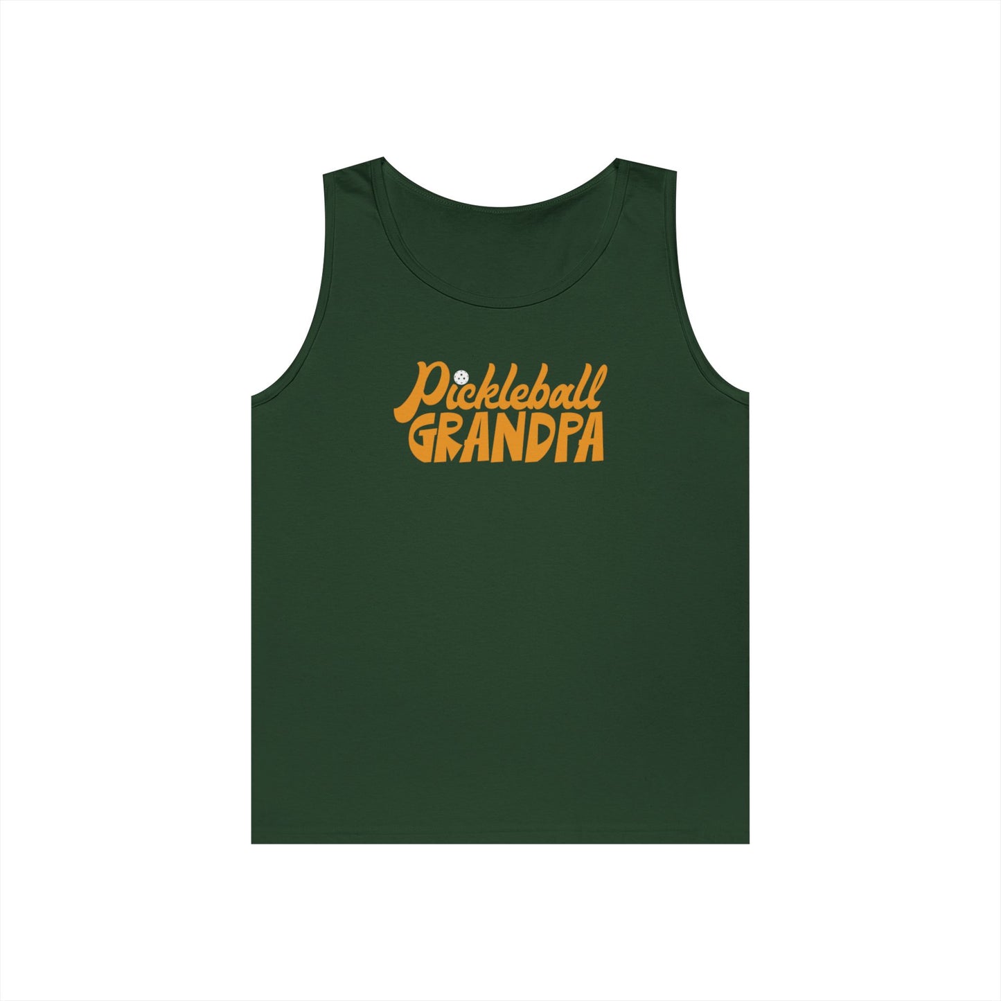 Men's Unique Pickleball Tank Top - Pickleball Grandpa Green