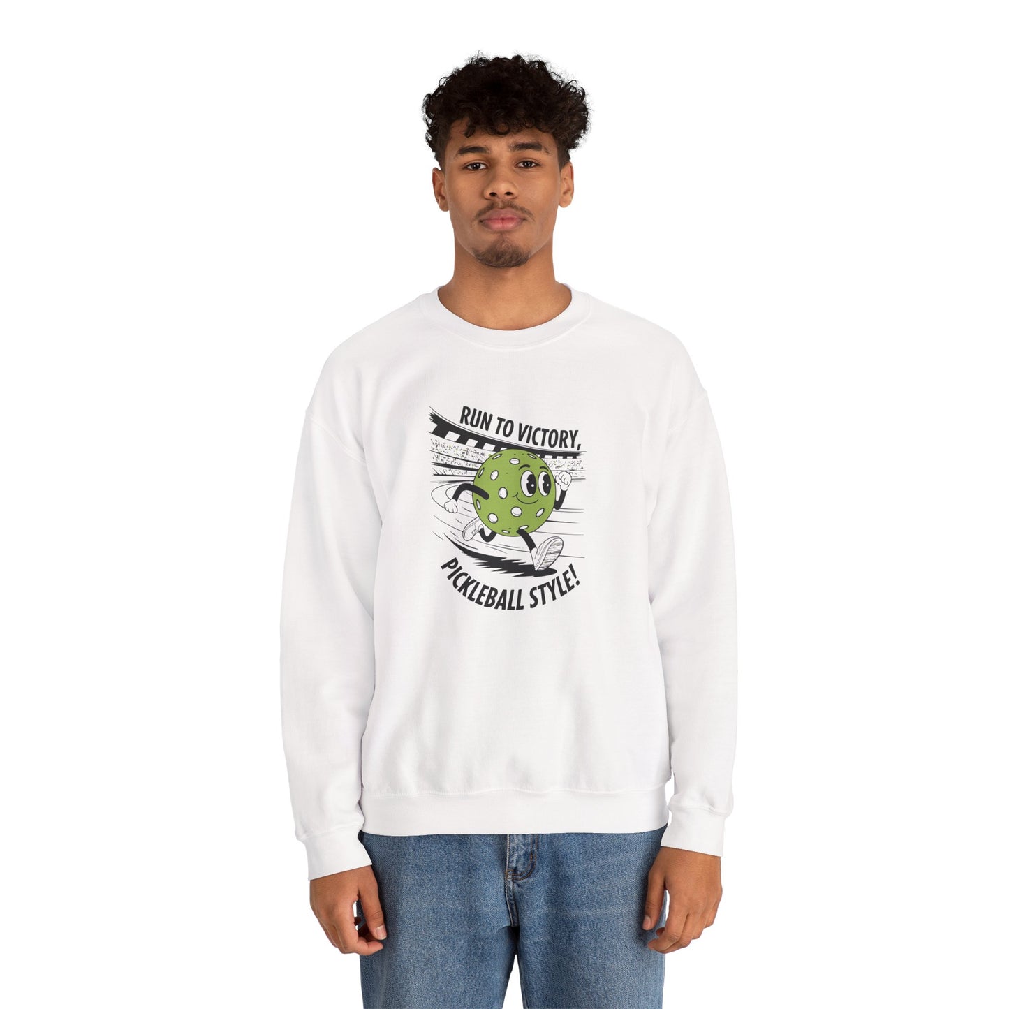 Men's Soft Pickleball Sweatshirt - Run to Victory Pickleball Style