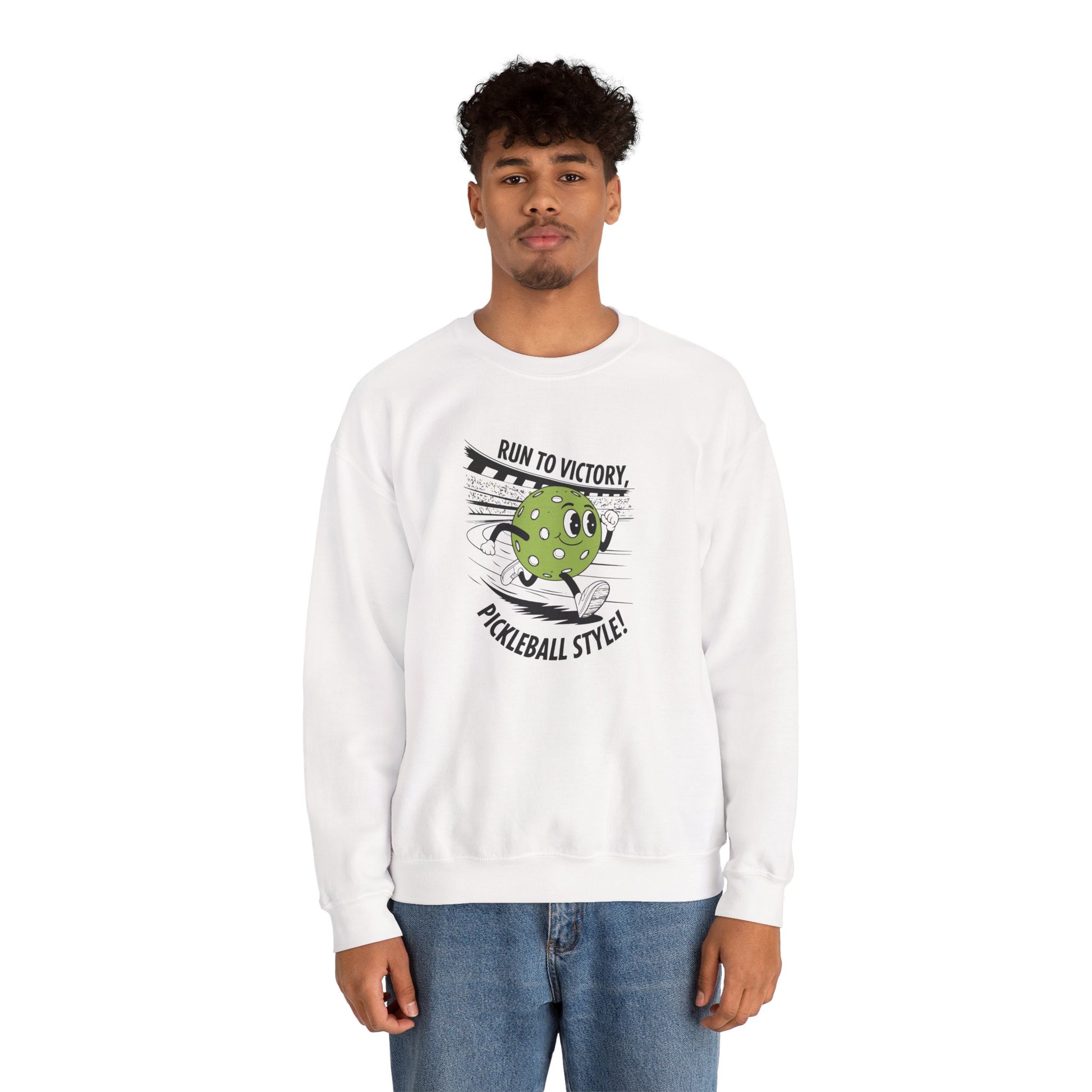 Men's Soft Pickleball Sweatshirt - Run to Victory Pickleball Style