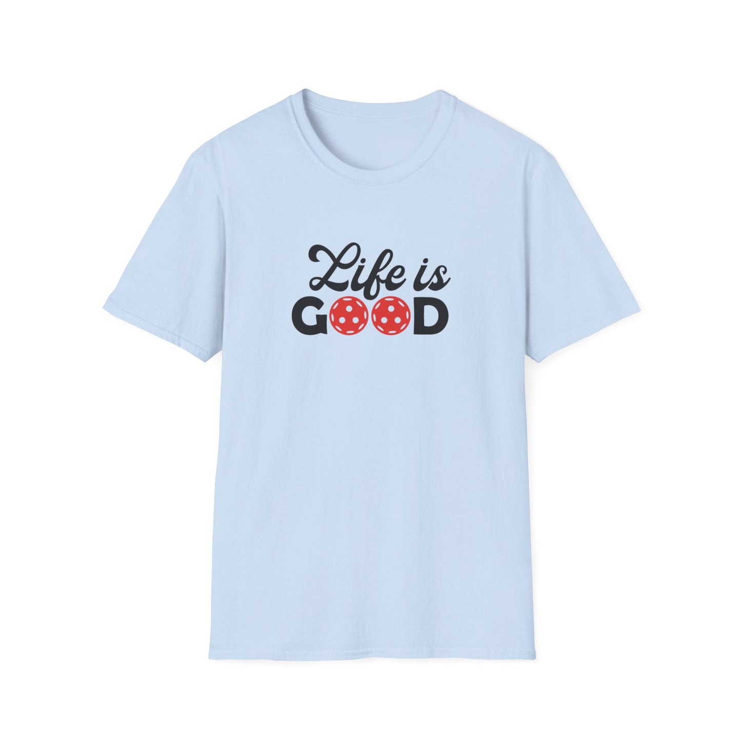 Women's Cute Pickleball T-shirt - Life is Good Blue
