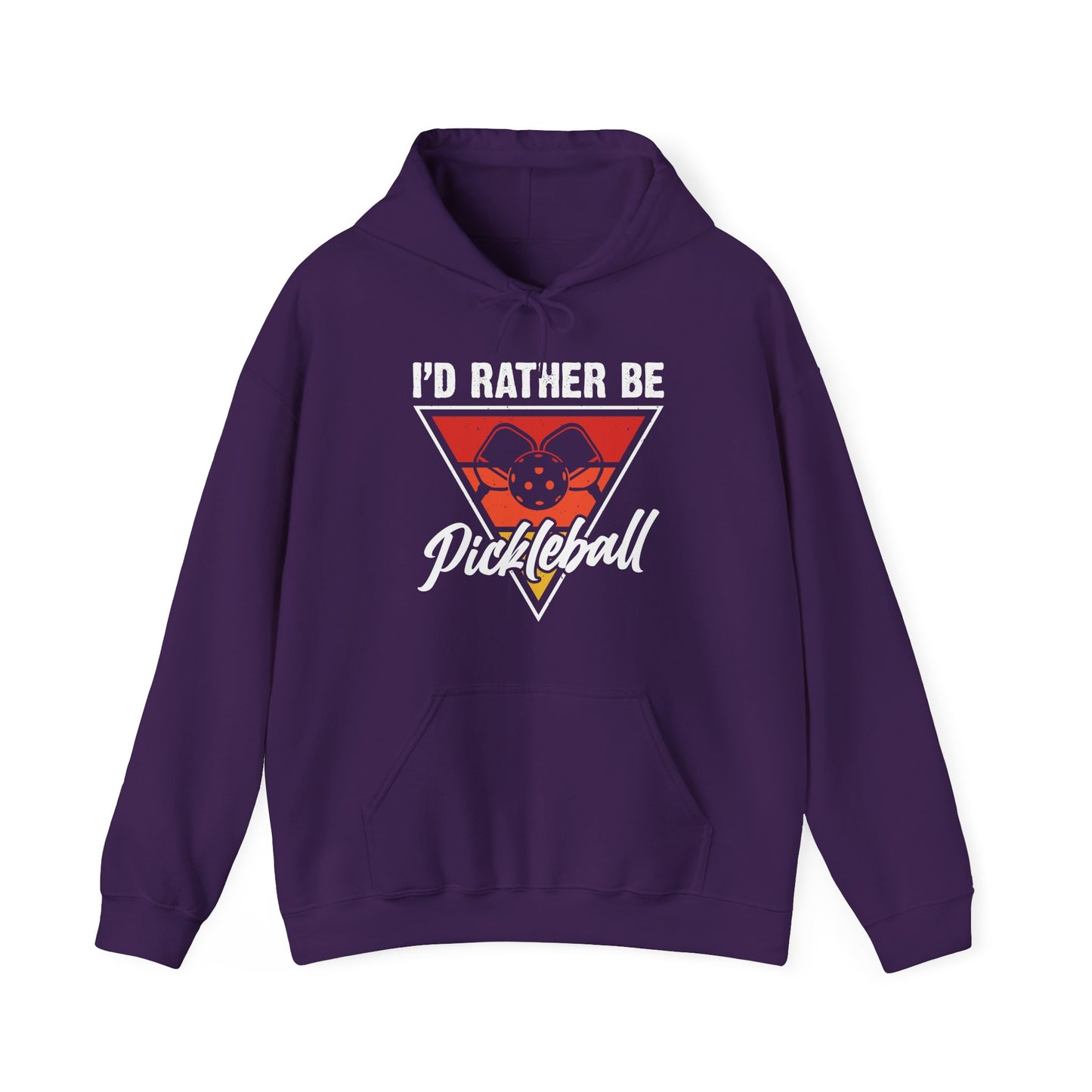 Men's Cool Pickleball Hoodie - I'd Rather Be Pickleball Purple