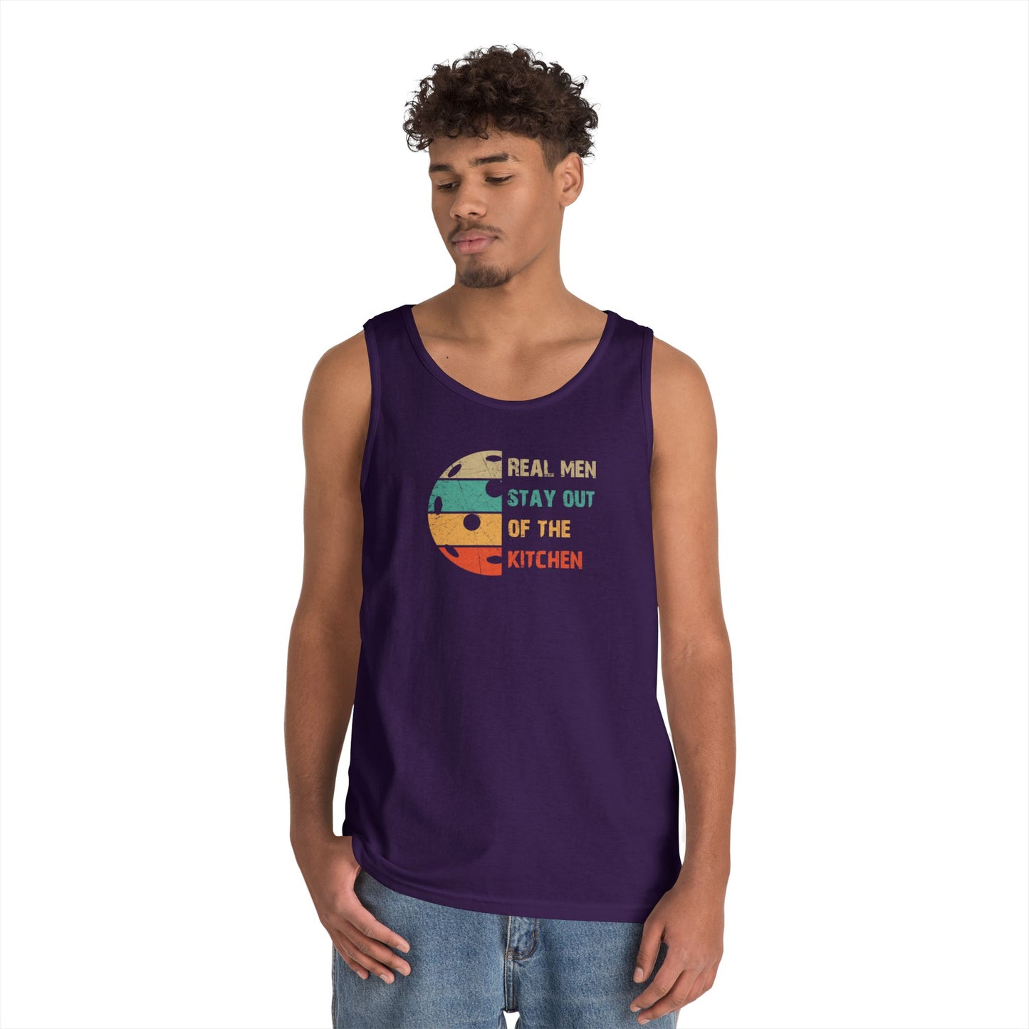 Men's Pickleball Tank Top - Real Men Stay Out of the Kitchen Retro