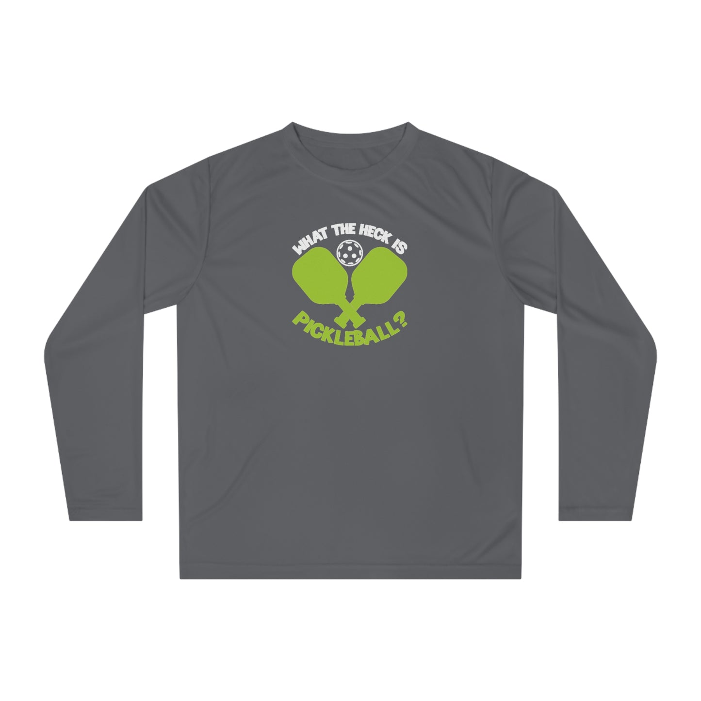 Men's Funny Pickleball Long Sleeves top - What the Heck Is Pickleball? Gray