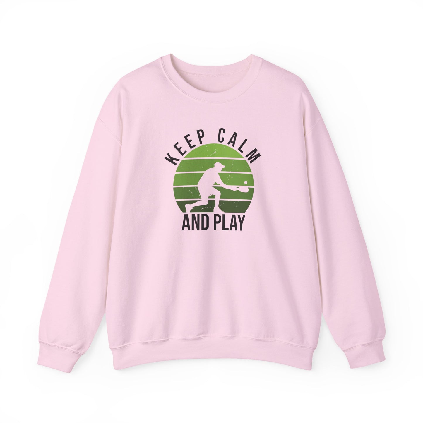 Women's Comfy Pickleball Sweatshirt - Keep Calm and Play Pink