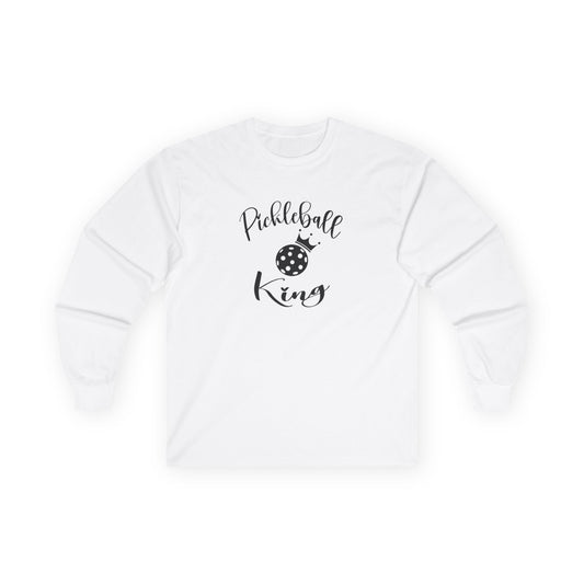 Men's Durable Pickleball Long Sleeves top - Pickleball King White