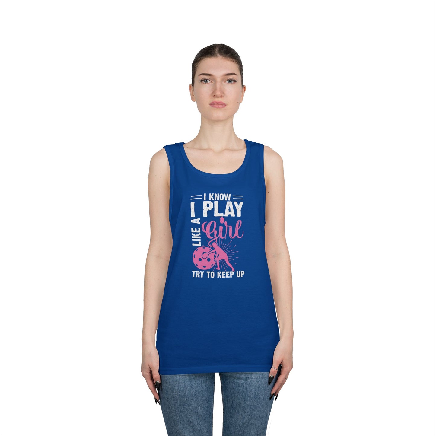 Women's Pickleball Tank Top - I Play Like a Girl Try to Keep Up