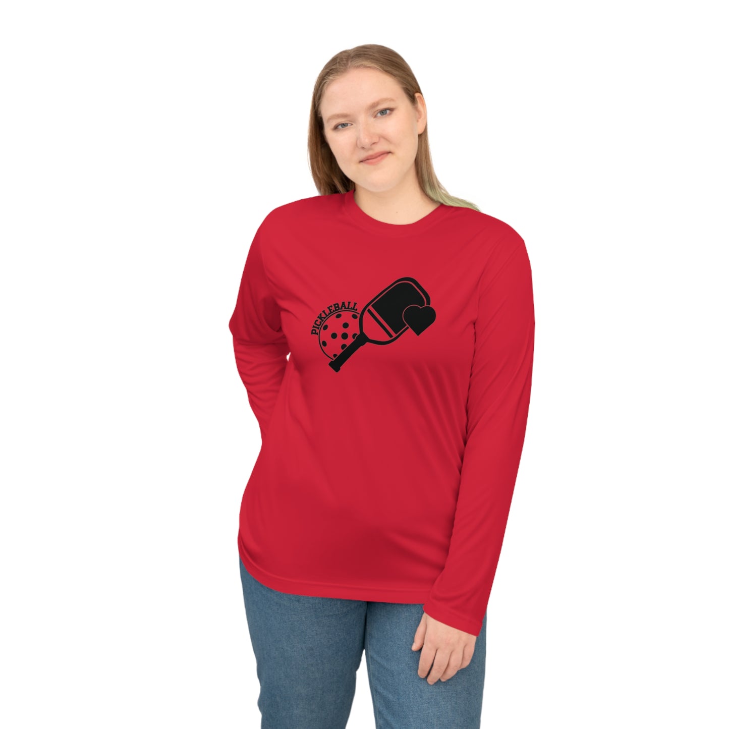 Women's Cute Pickleball Long Sleeves top - Pickleball Paddle Heart