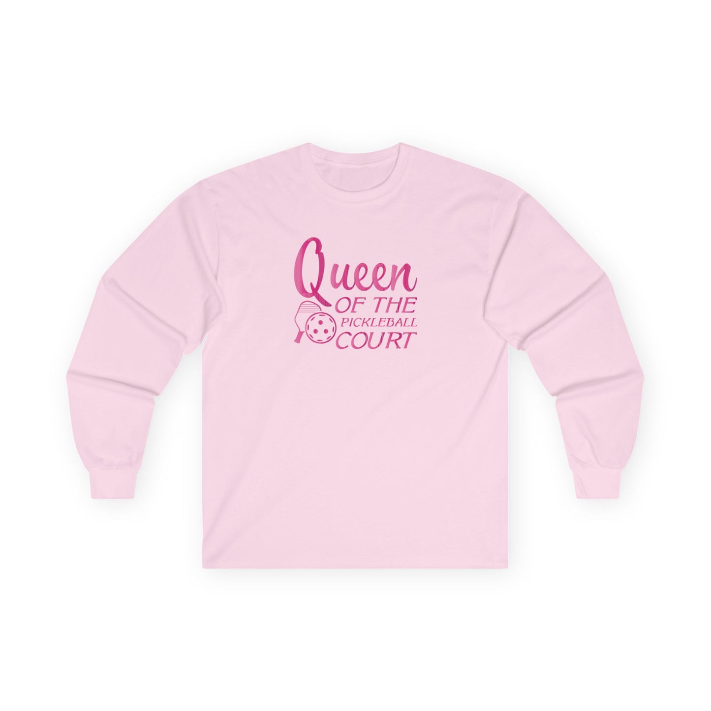 Women's Pickleball Long Sleeves top - Queen of the Pickleball Court Pink