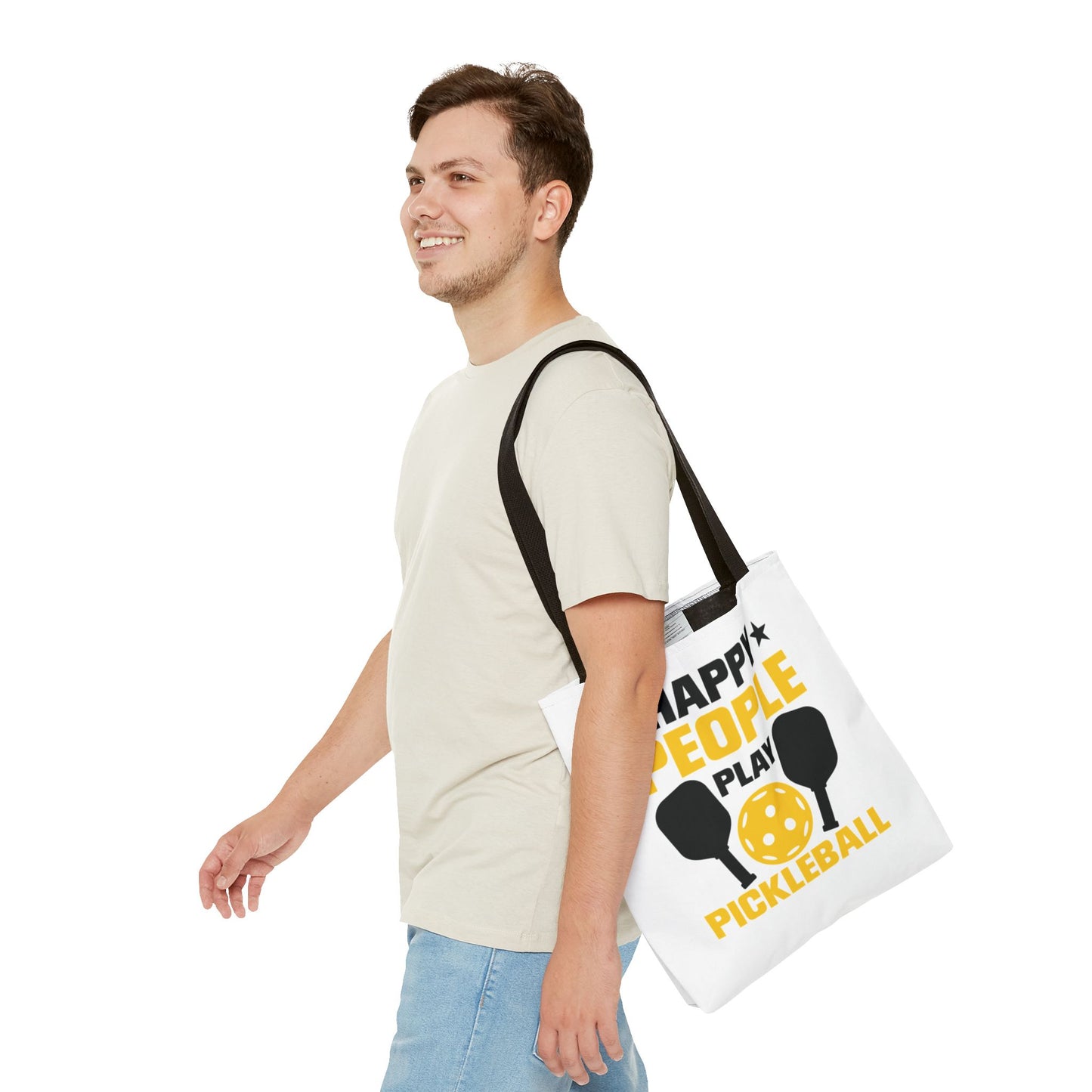 Pickleball Unique Tote Bag - Happy People Play Pickleball