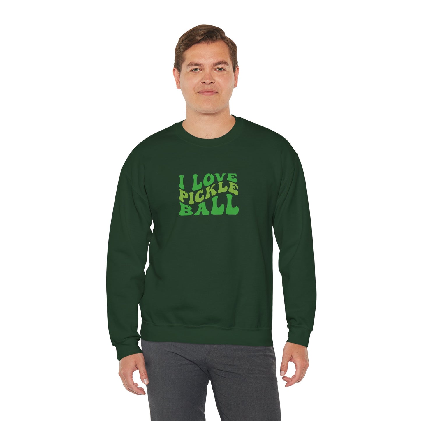 Men's Comfy Pickleball Sweatshirt - I Love Pickleball