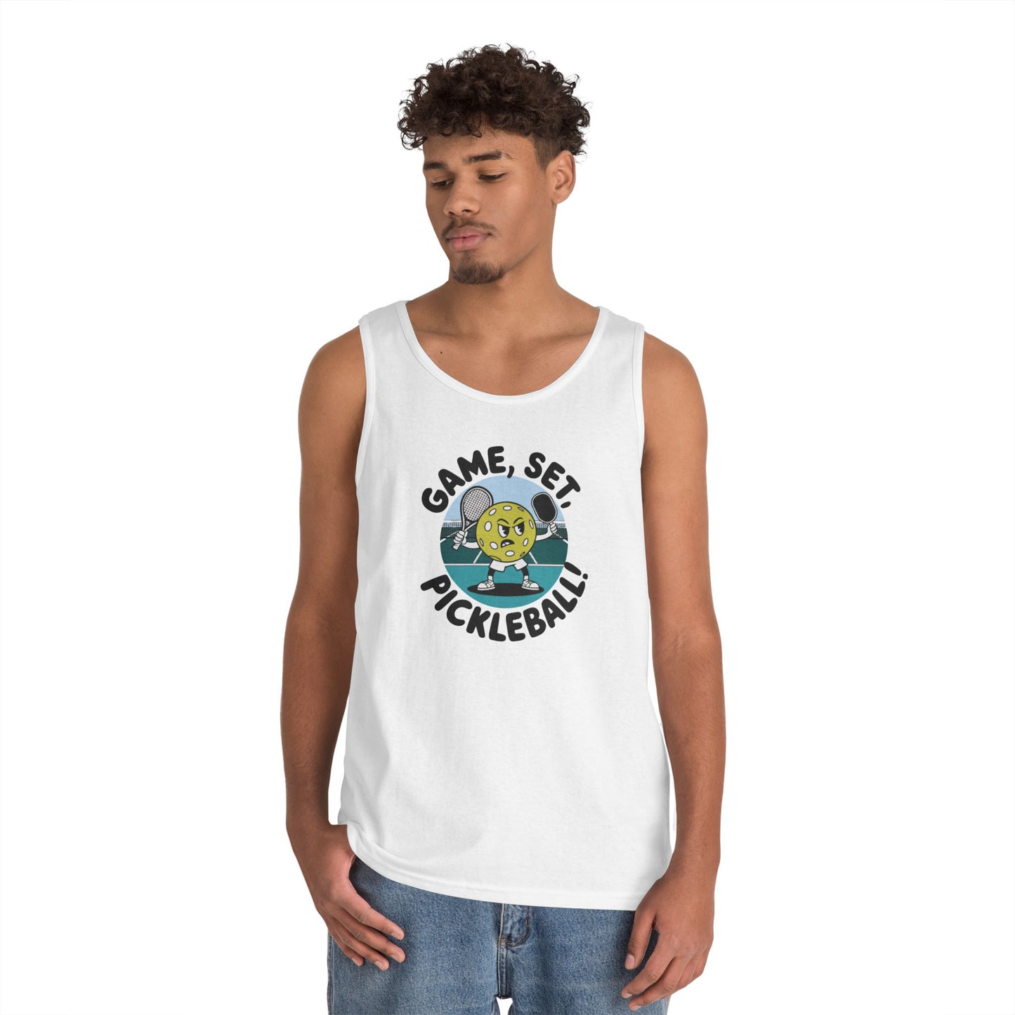 Men's Stylish Pickleball Tank Top - Game, Set, Pickleball