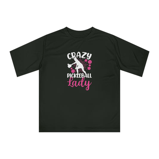 Women's Sporty Pickleball T-shirt - Crazy Pickleball Lady Black