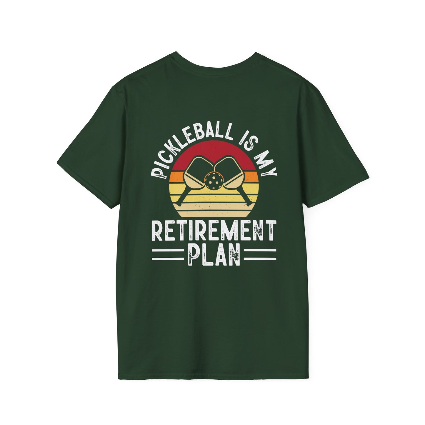 Men's Durable Pickleball T-shirt - Pickleball Is My Retirement Plan