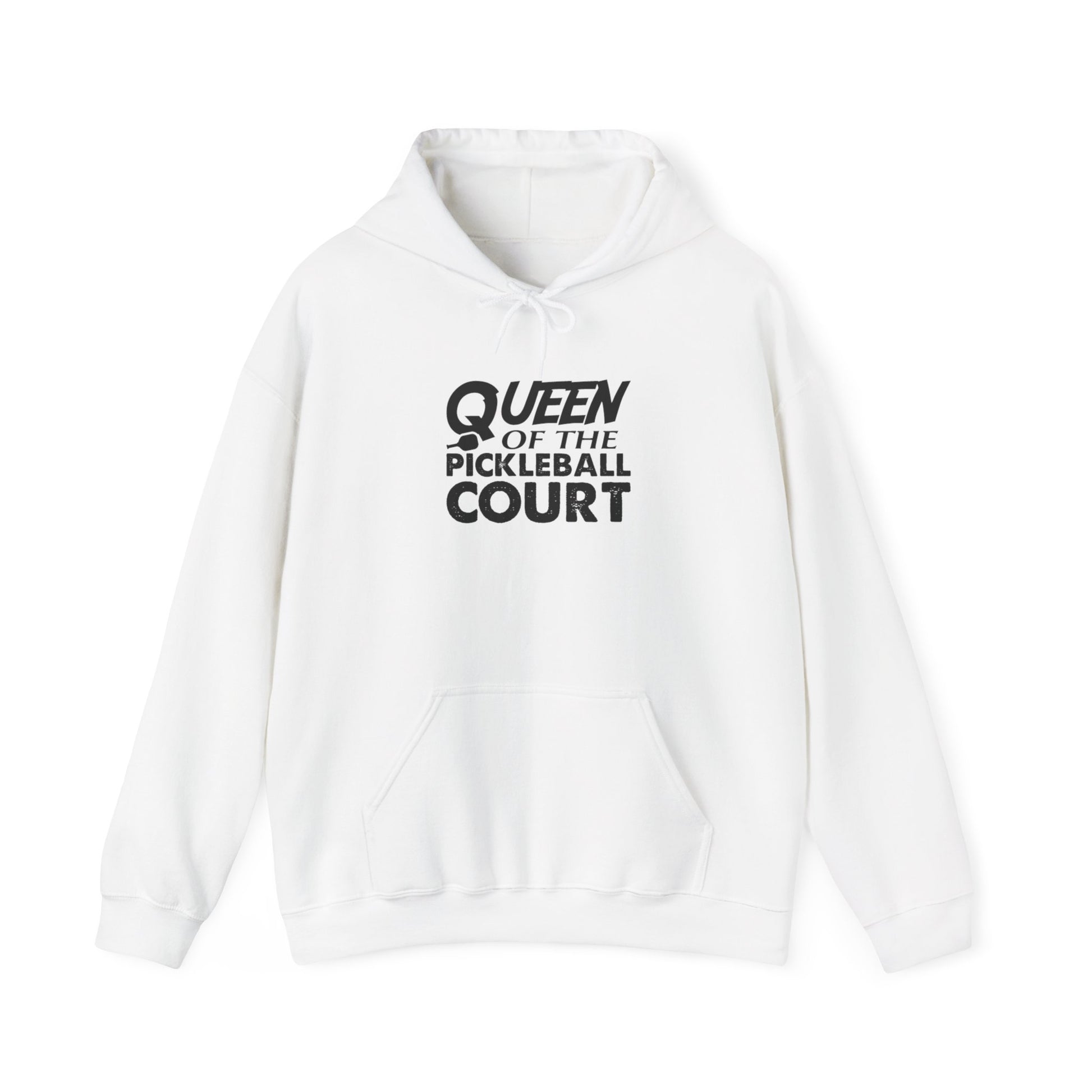 Women's Comfy Pickleball Hoodie - Queen of the Pickleball Court White