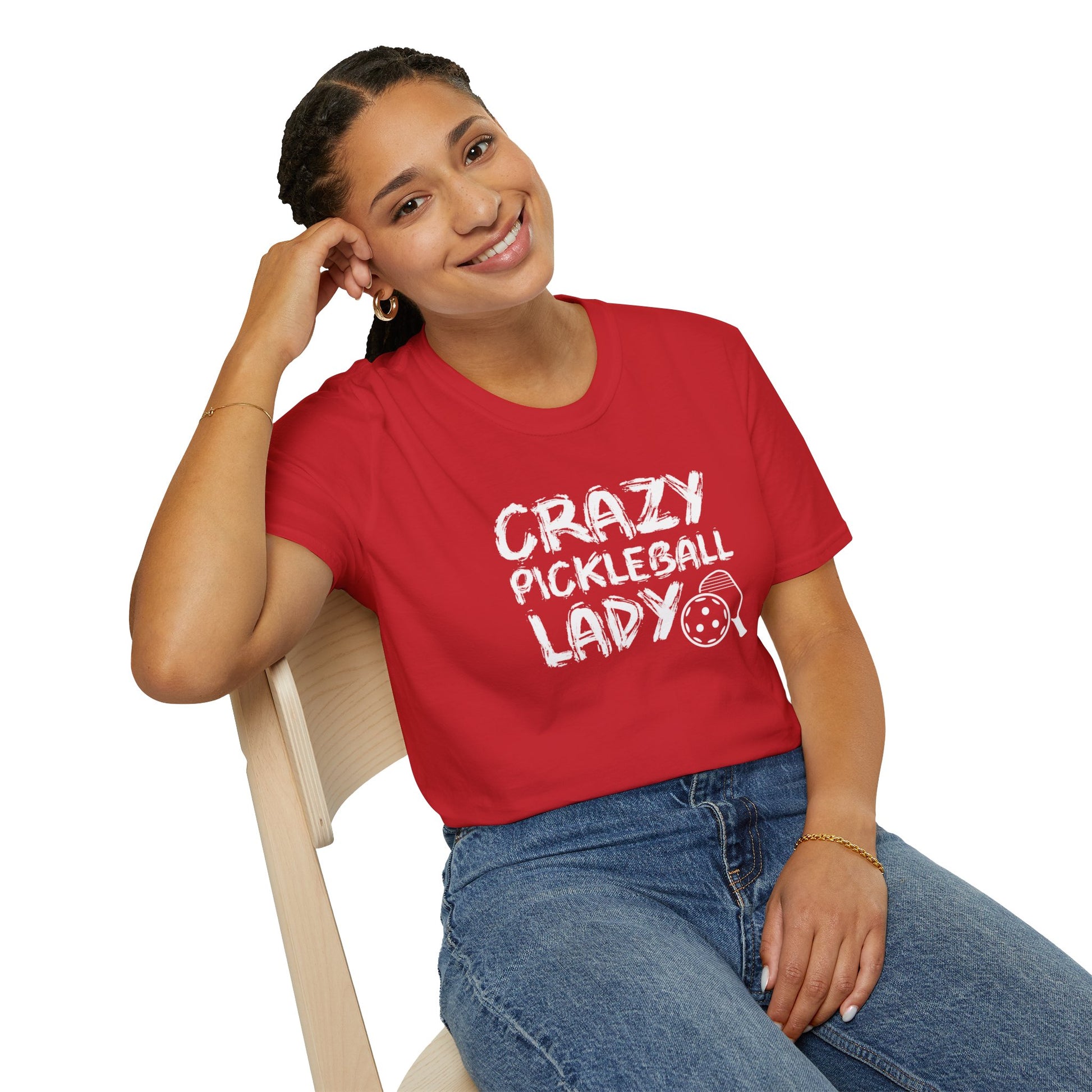 Women's Unique Pickleball T-shirt - Crazy Pickleball Lady