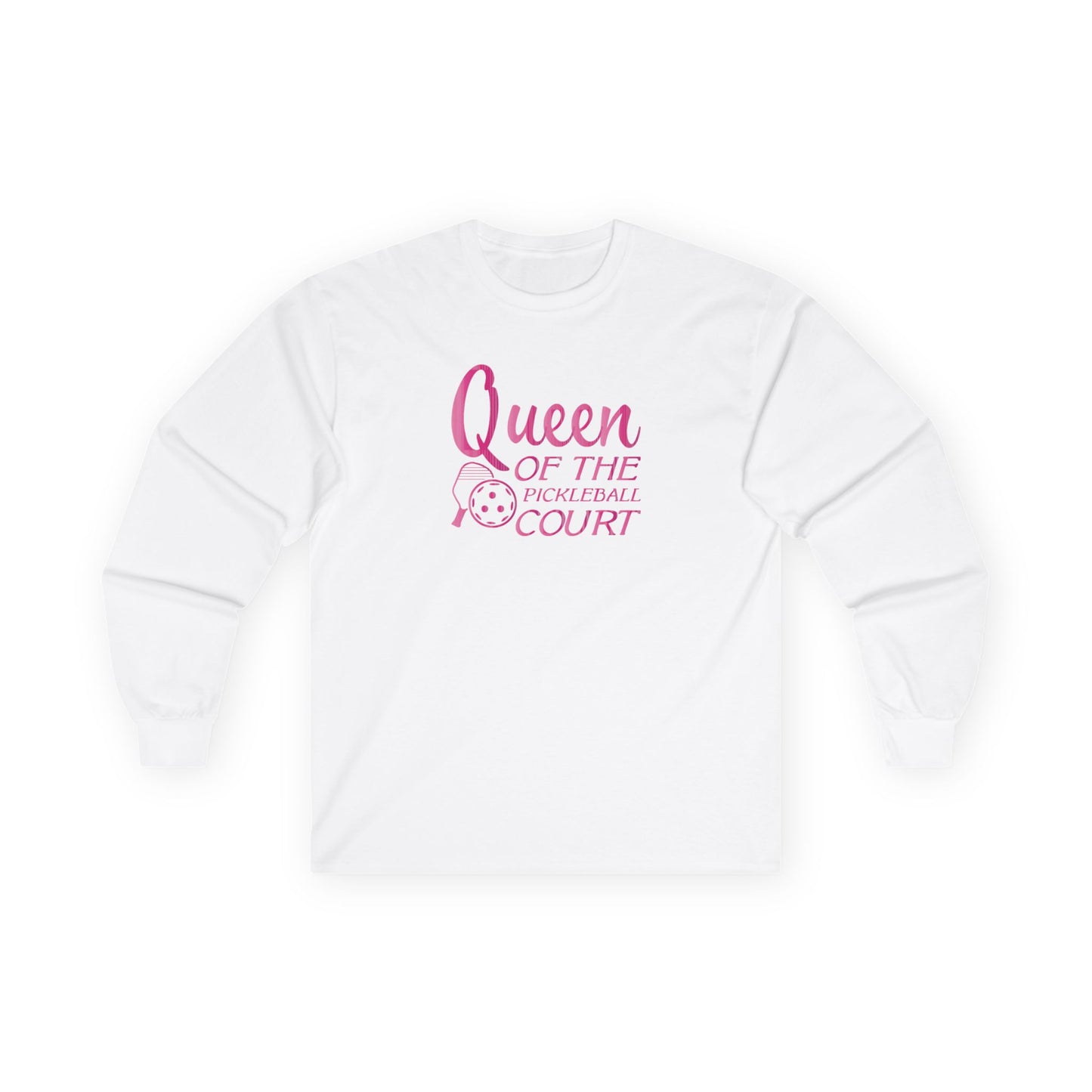 Women's Pickleball Long Sleeves top - Queen of the Pickleball Court White