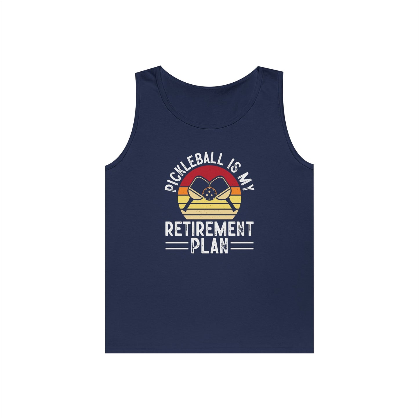 Men's Comfy Pickleball Tank Top - Pickleball Is My Retirement Plan Navy