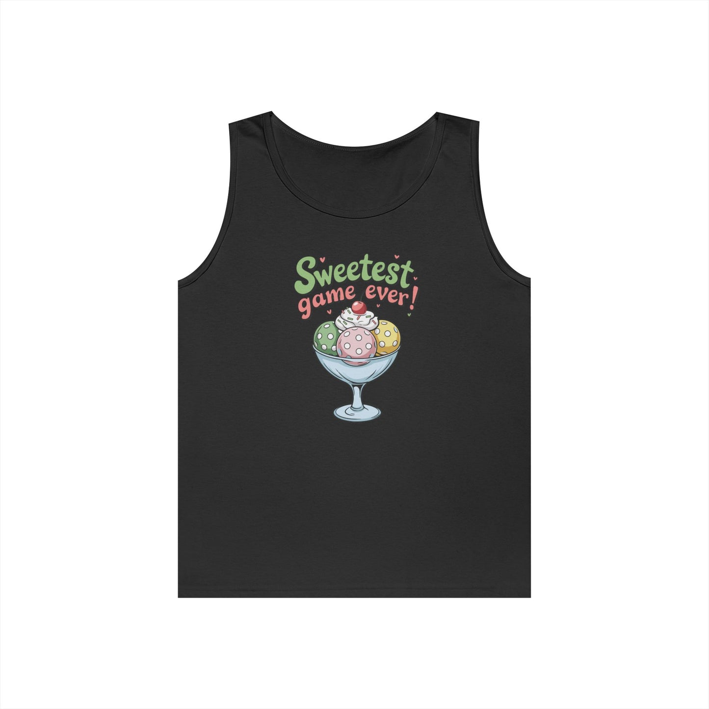 Women's Cute Pickleball Tank Top - Sweetest Game Ever Black