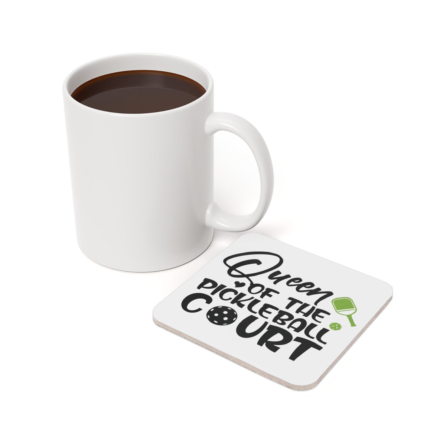 Pickleball Durable Cork Coaster - Queen of the Pickleball Court