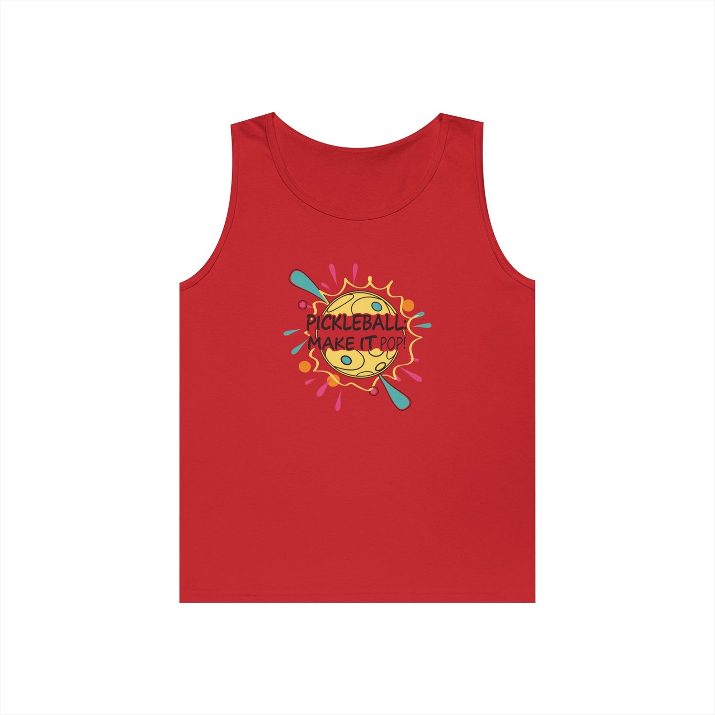 Women's Stylish Pickleball Tank Top - Pickleball Make It Pop Red