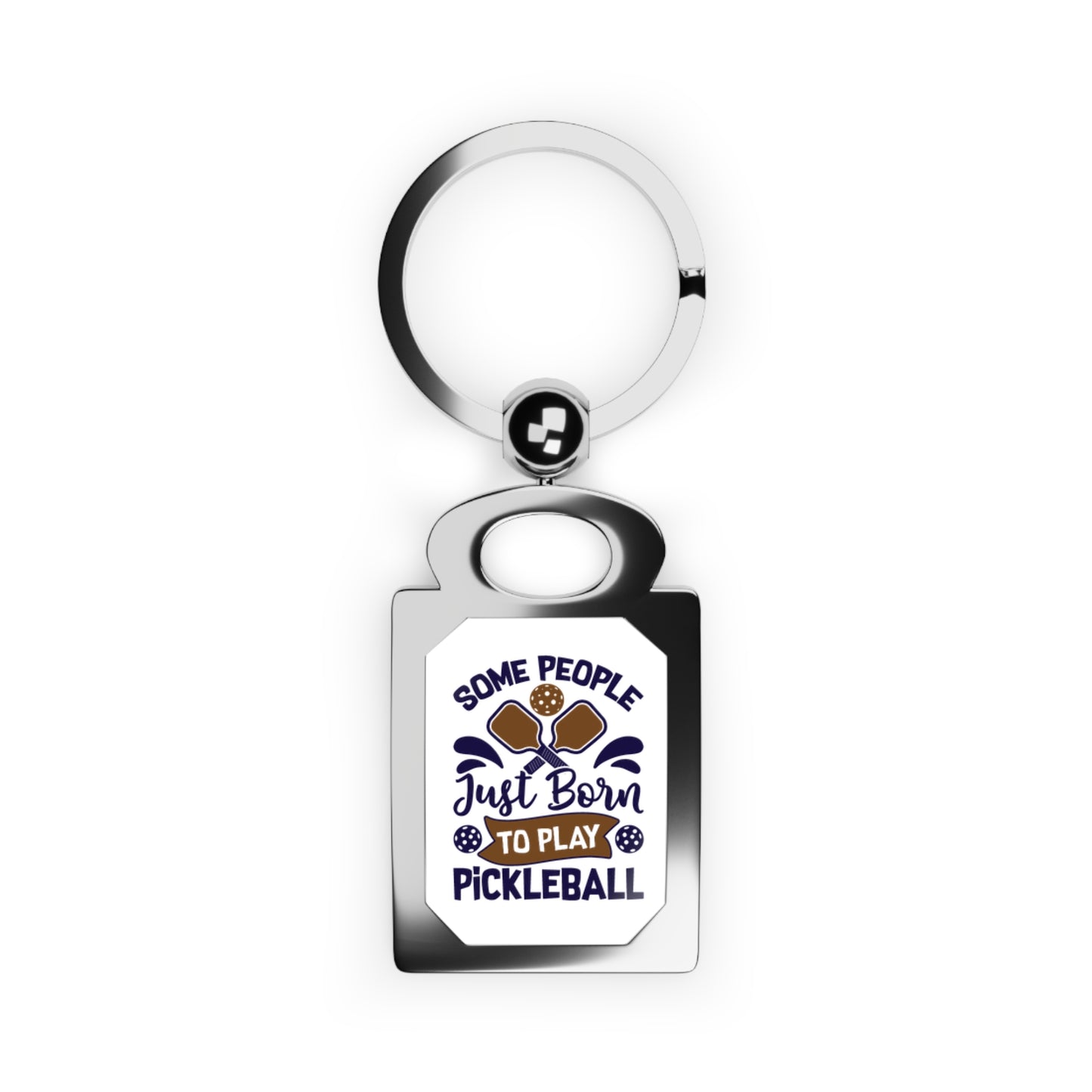 Pickleball Funny Keyring - Some People Just Born to Play Pickleball Silver