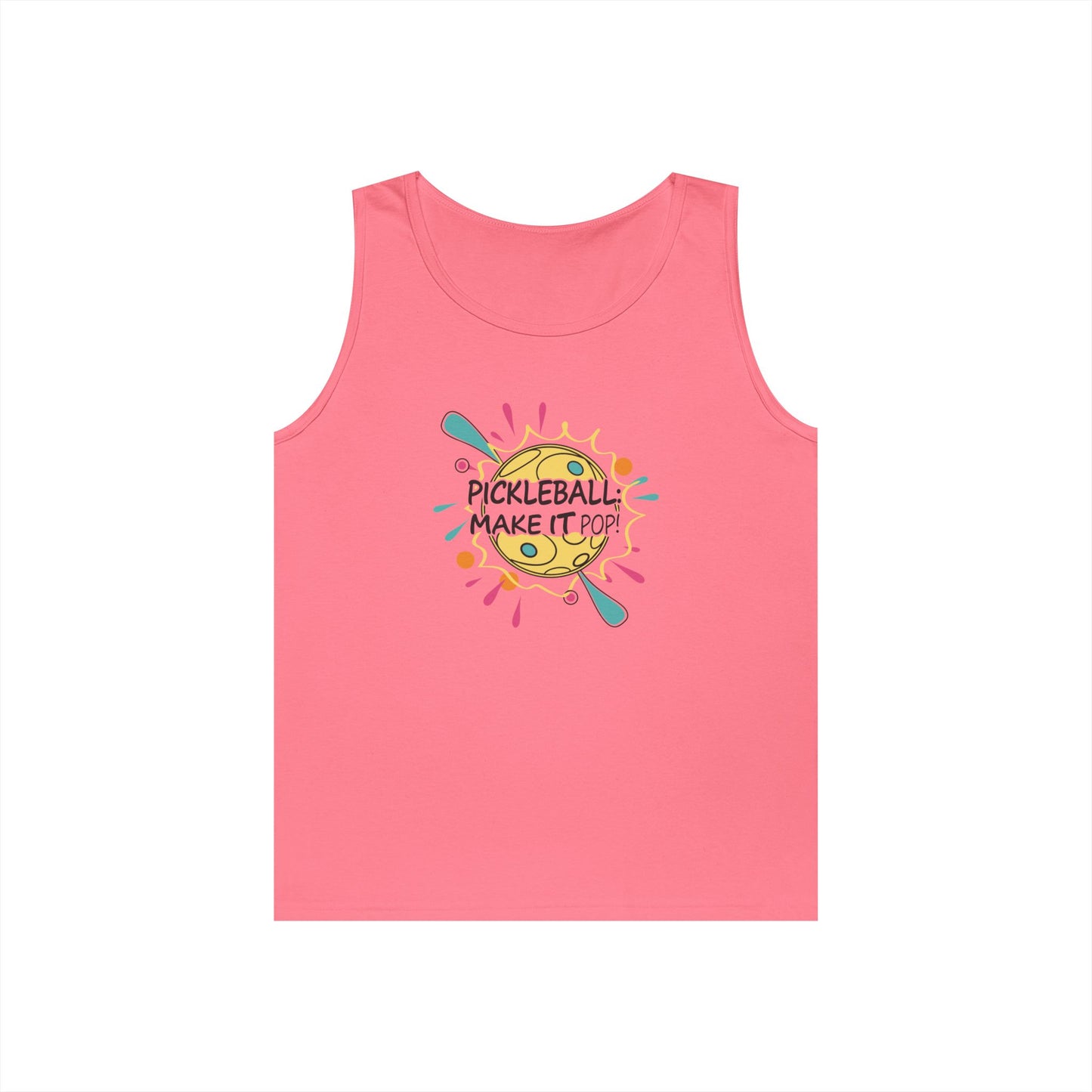 Women's Stylish Pickleball Tank Top - Pickleball Make It Pop Pink
