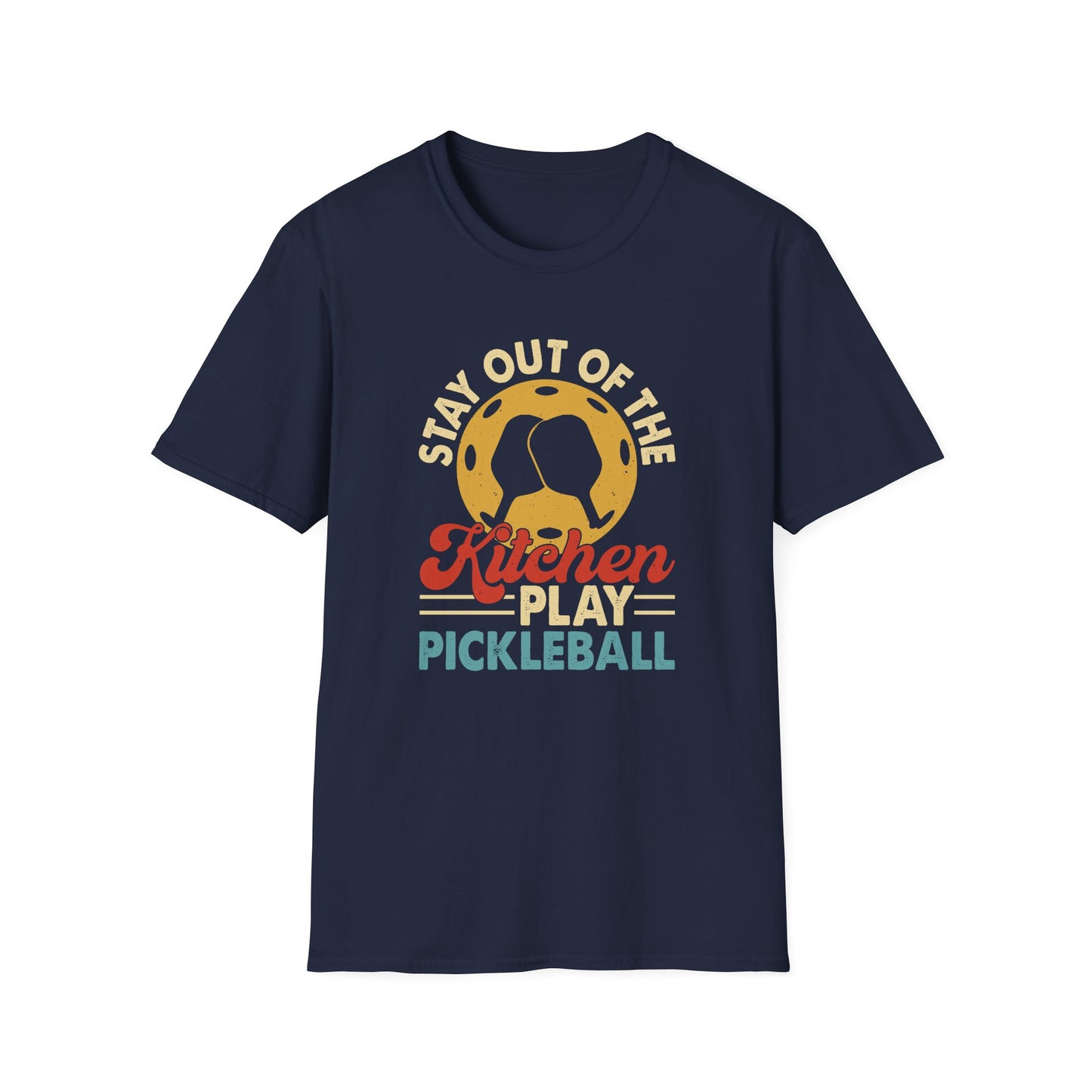 Women's Pickleball T-shirt - Stay Out of the Kitchen Play Pickleball Navy
