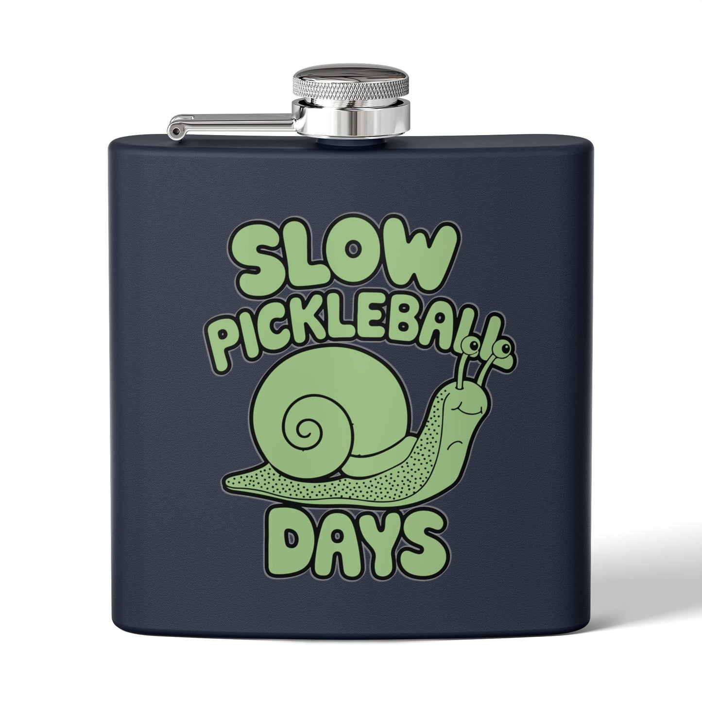 Pickleball Funny Flask - Slow Pickleball Days Navy