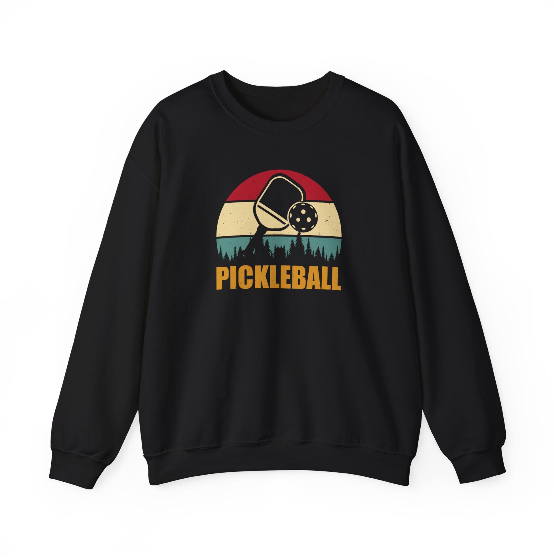 Men's Comfy Pickleball Sweatshirt - Pickleball Retro Black