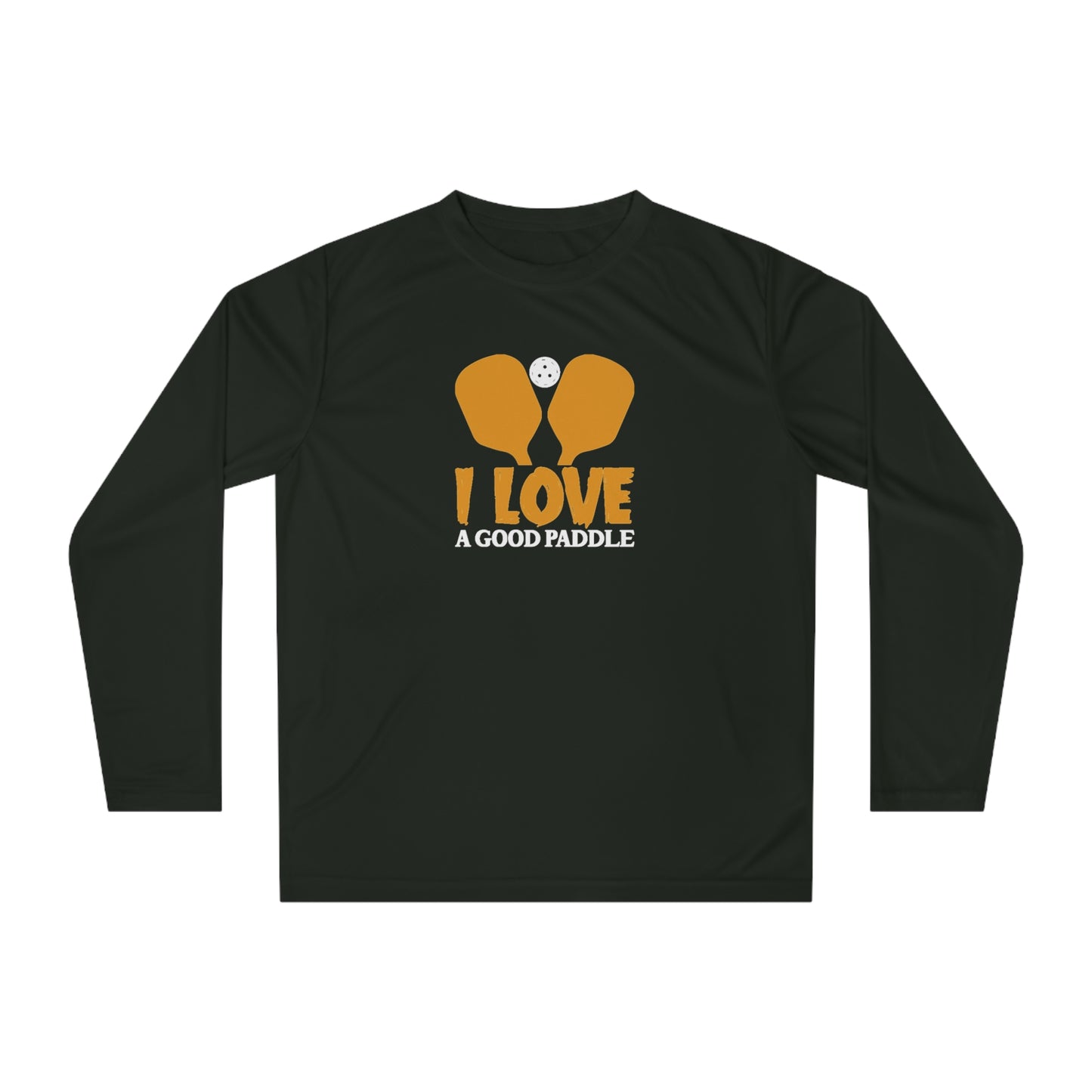 Women's Durable Pickleball Long Sleeves top - I Love a Good Paddle Black