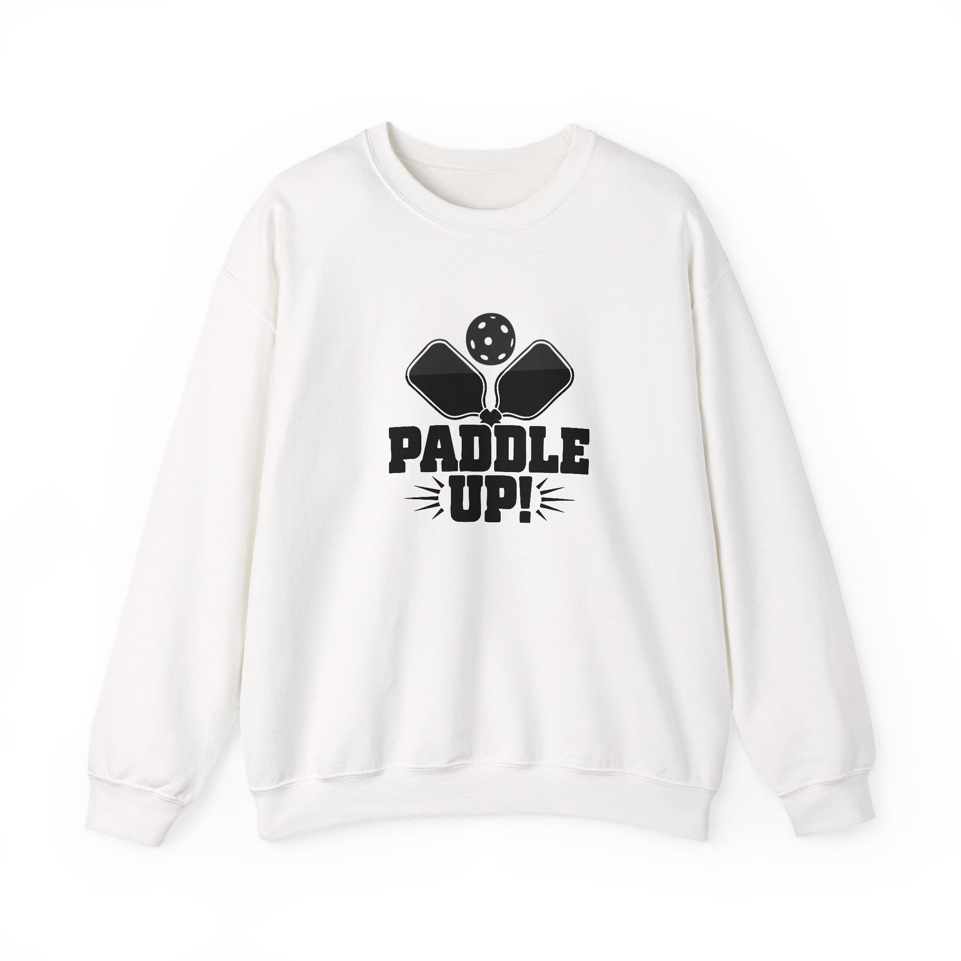 Men's Durable Pickleball Sweatshirt - Paddle Up White